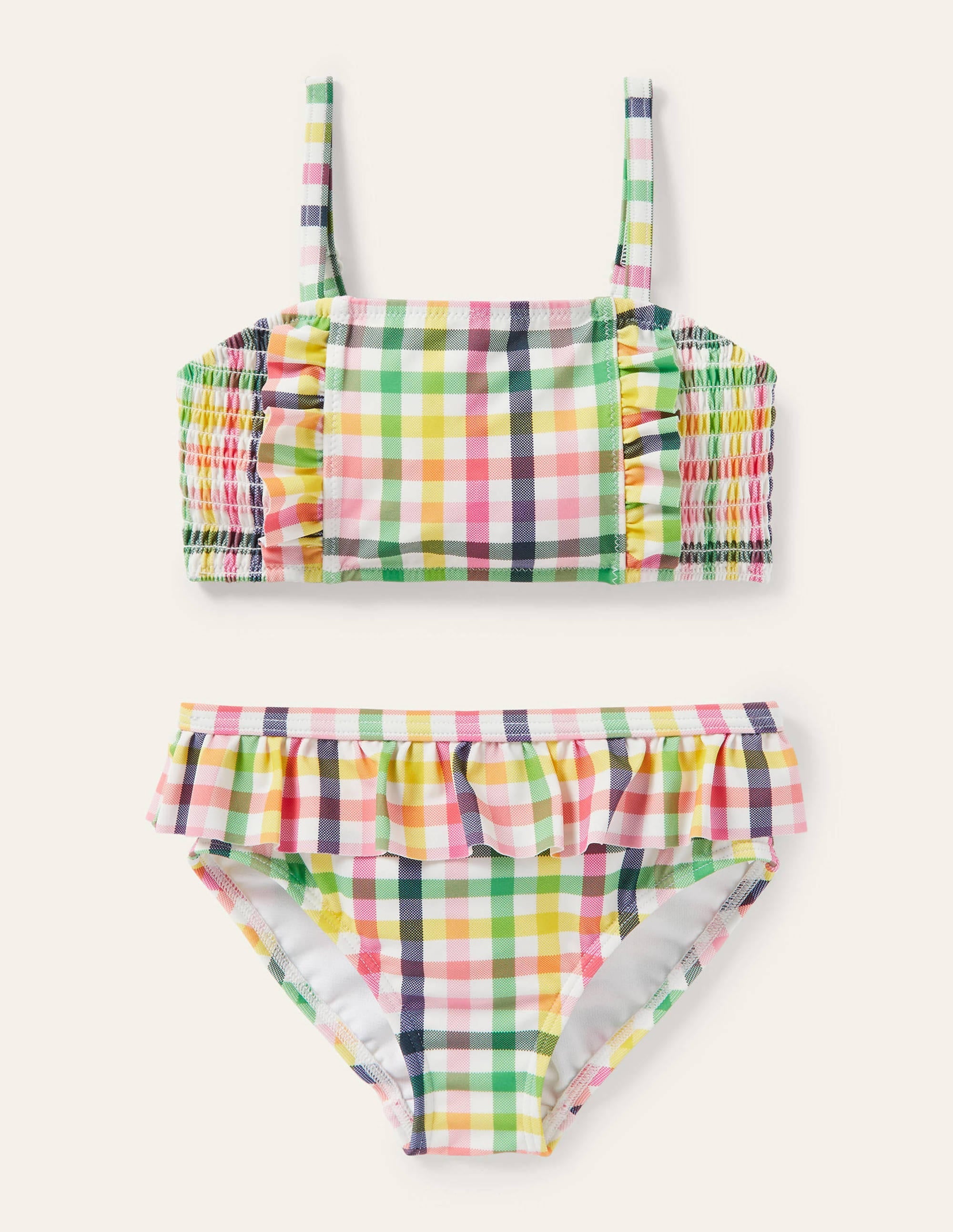  Nostalgic Smocked Bikini-Multi Rainbow Gingham、mySite、ashleygrahame