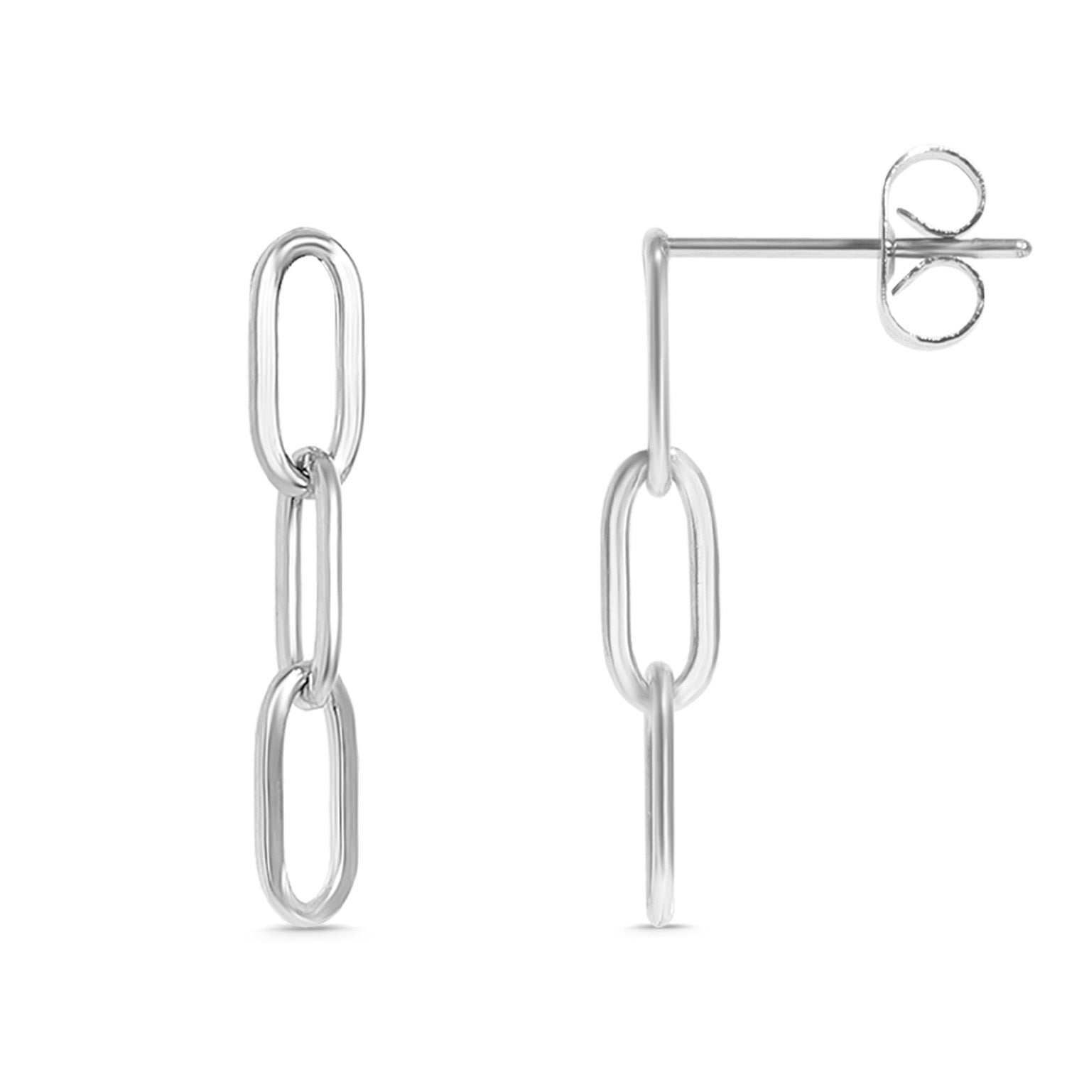 18K Gold PVD Stainless Steel Paperclip Earrings / ERJ0002、mySite、dreamappss