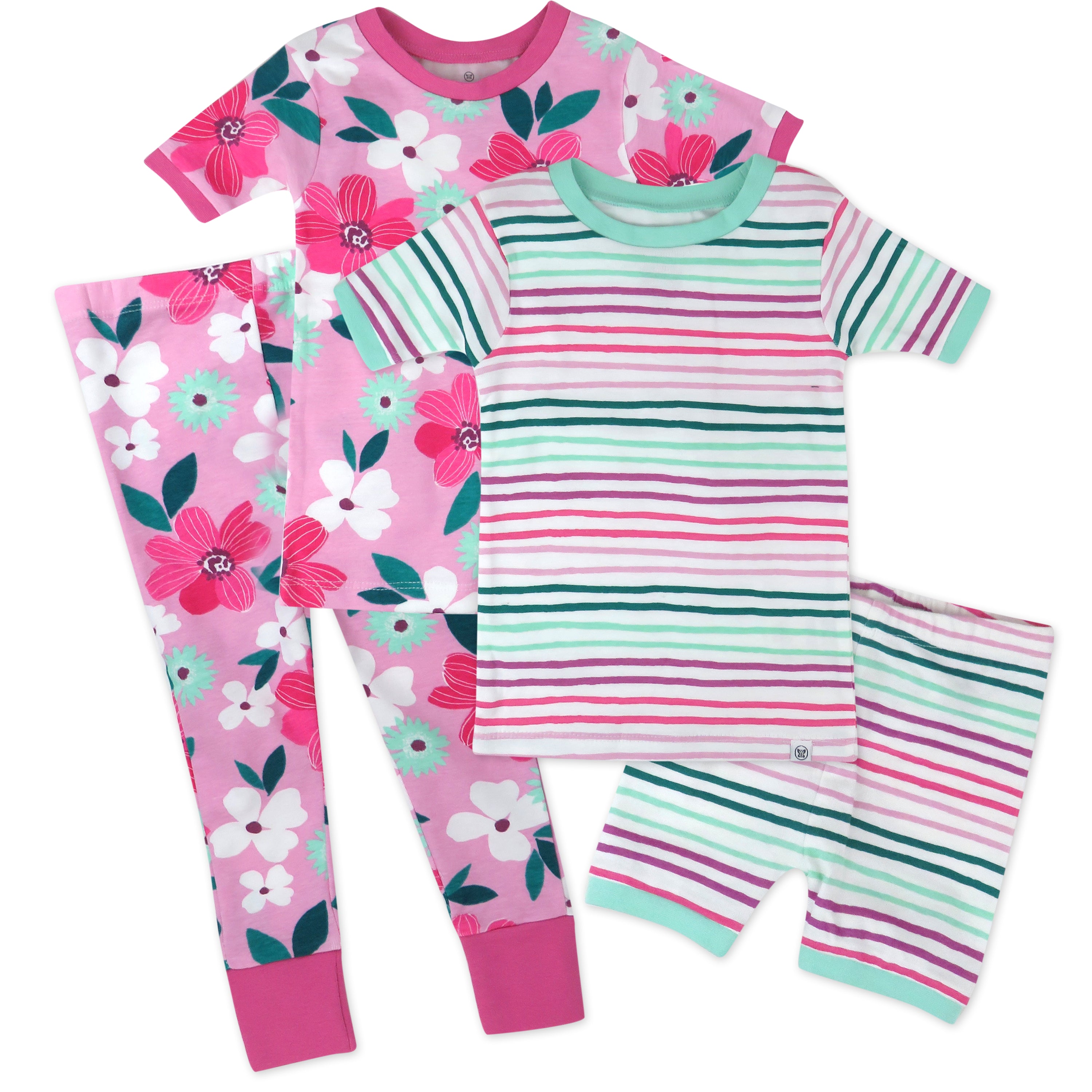  4-Piece Short Sleeve, Short and Long Leg PJ Set、mySite、layawaytickets