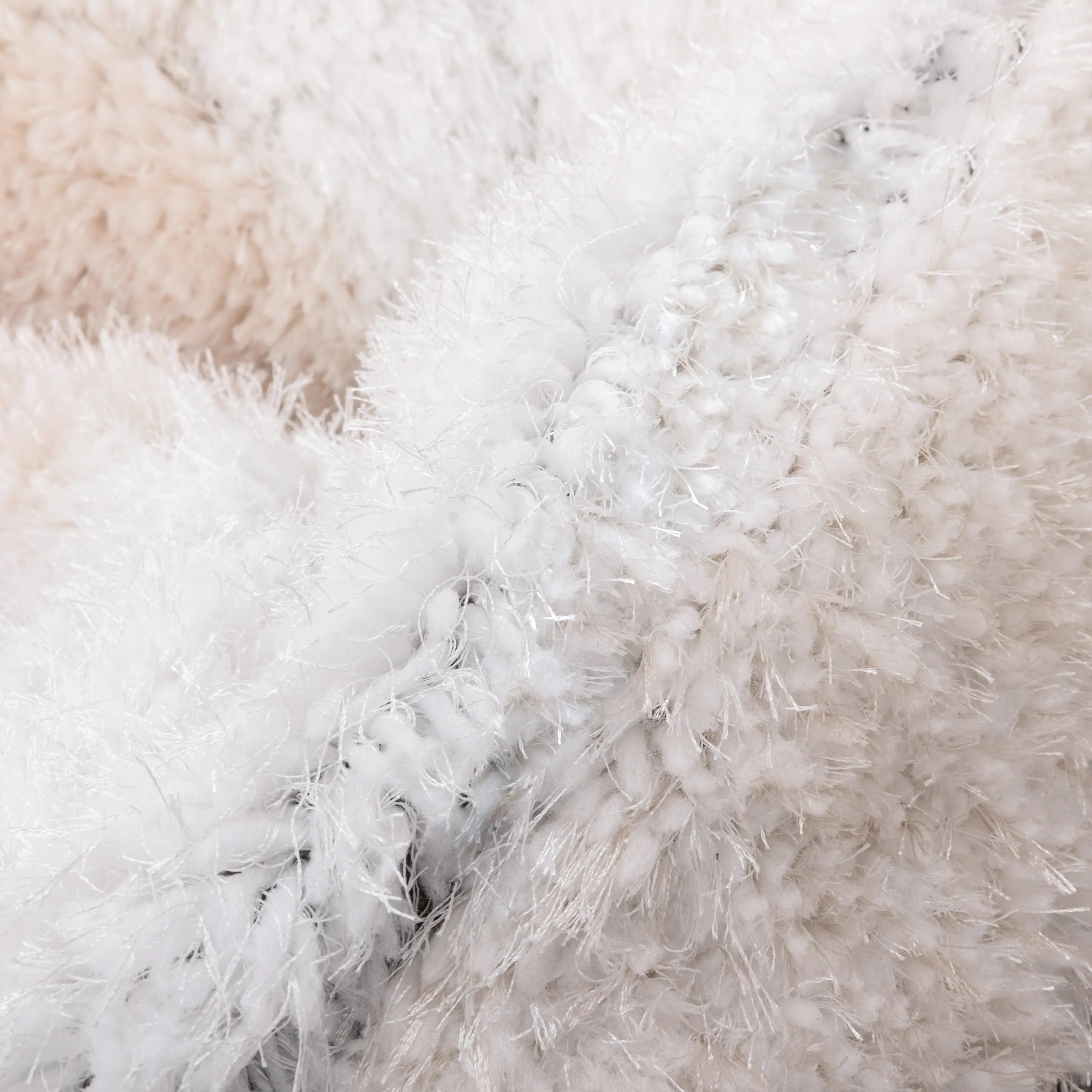 Chaska Geometric Squares Shag Ivory Black 7'10 x 9'10 3D Textured Rug、mySite、gigharbornorthrealestate