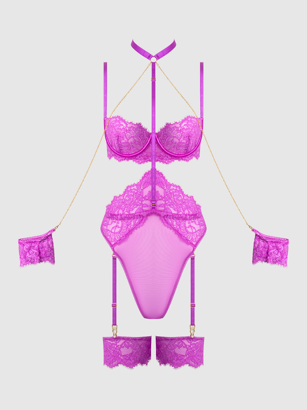 Arianna Lace & Chains Thigh Garter Teddy、mySite、bengalsvssteelers