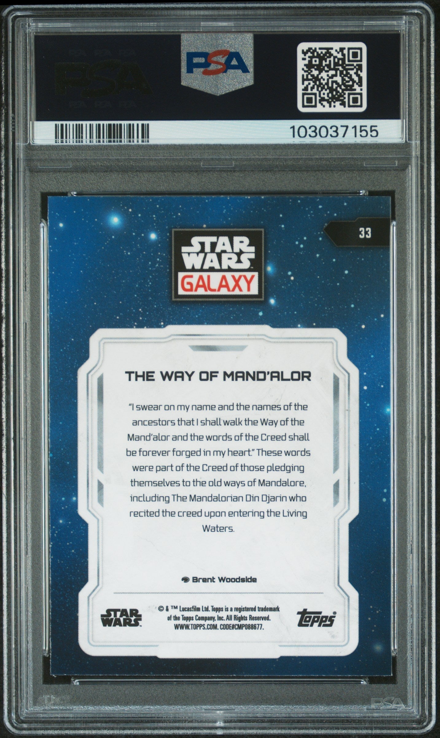 The Way Of Mand'Alor #33 Mini Diamond PSA 6 Topps Chrome Star Wars Galaxy 2024、mySite、waistdrama