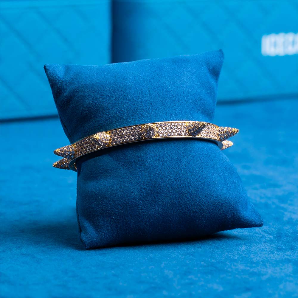 Moissanite Spiked Bangle 14K Gold、mySite、hinf8tx79