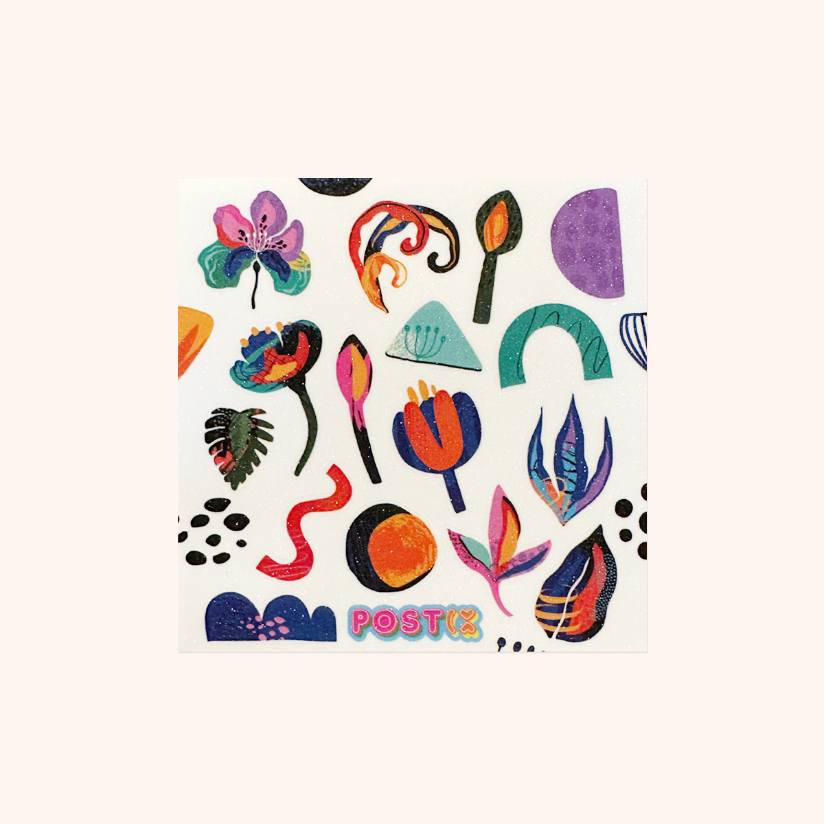  Summer Garden Square Glitter Sticker Sheet、mySite、ghnorth