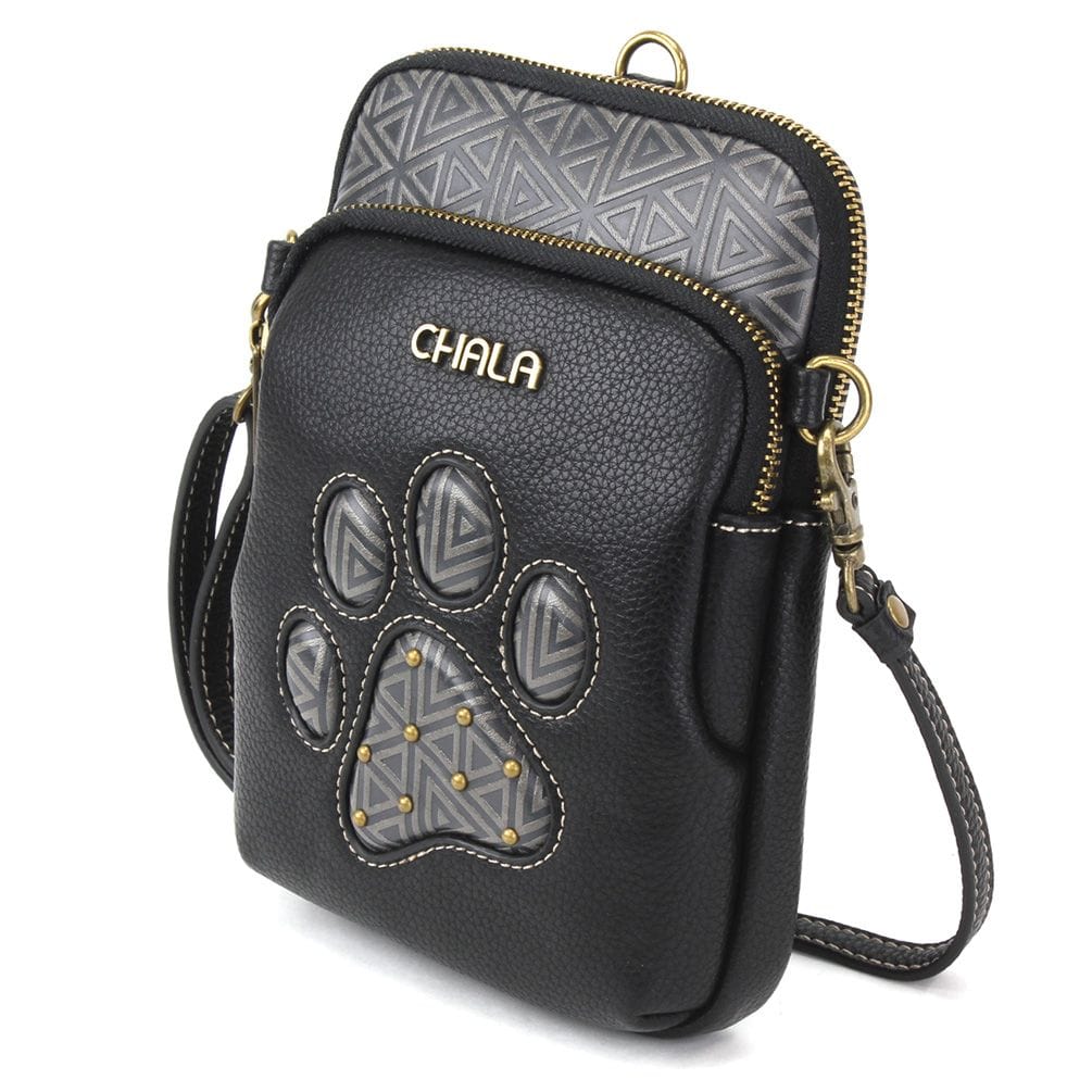 Paw Print Black UNI-Cellphone Crossbody NEW DESIGN! by Chala、mySite、g9winljtr