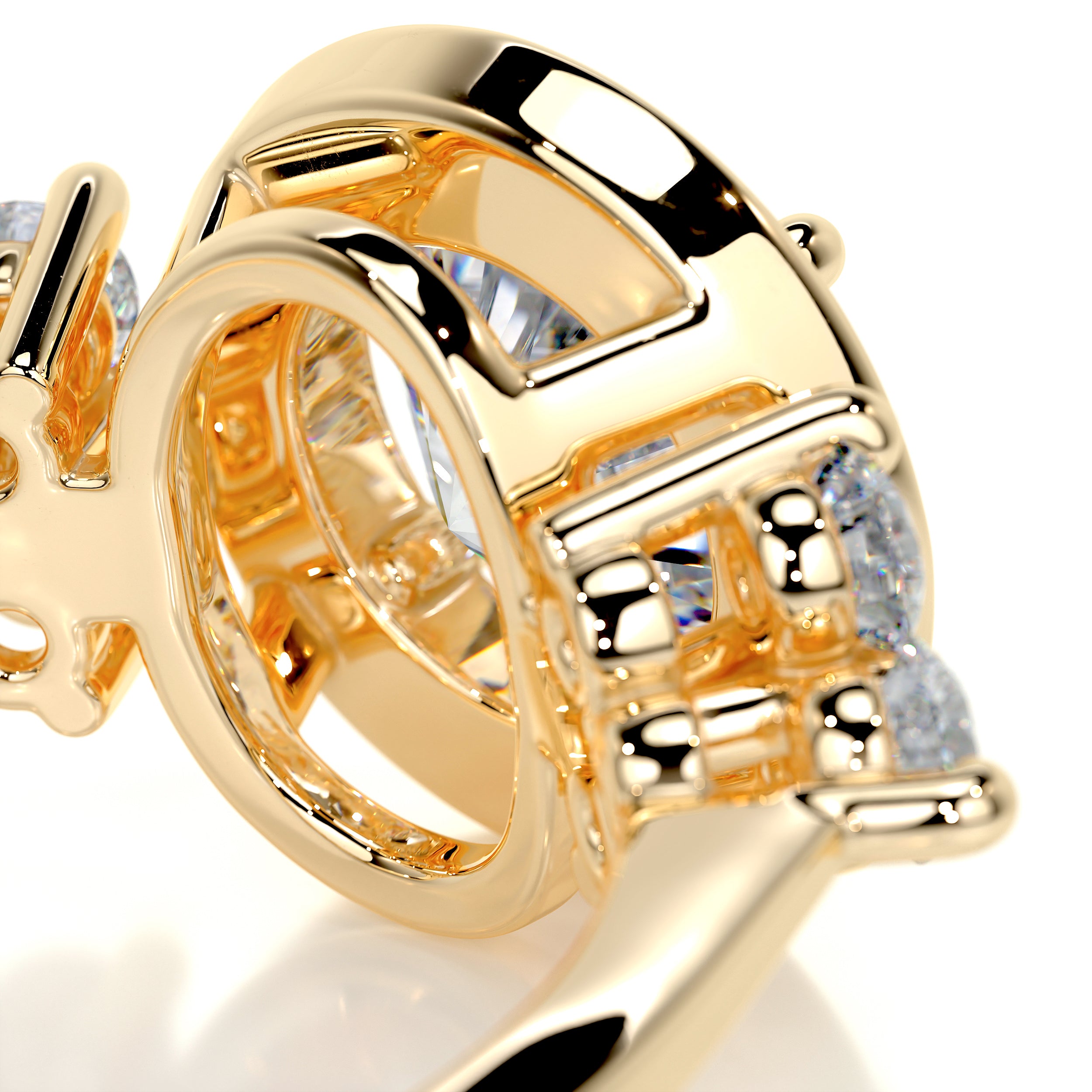 Ivy Moissanite & Diamond Ring -18K Yellow Gold、mySite、hinf8tx79