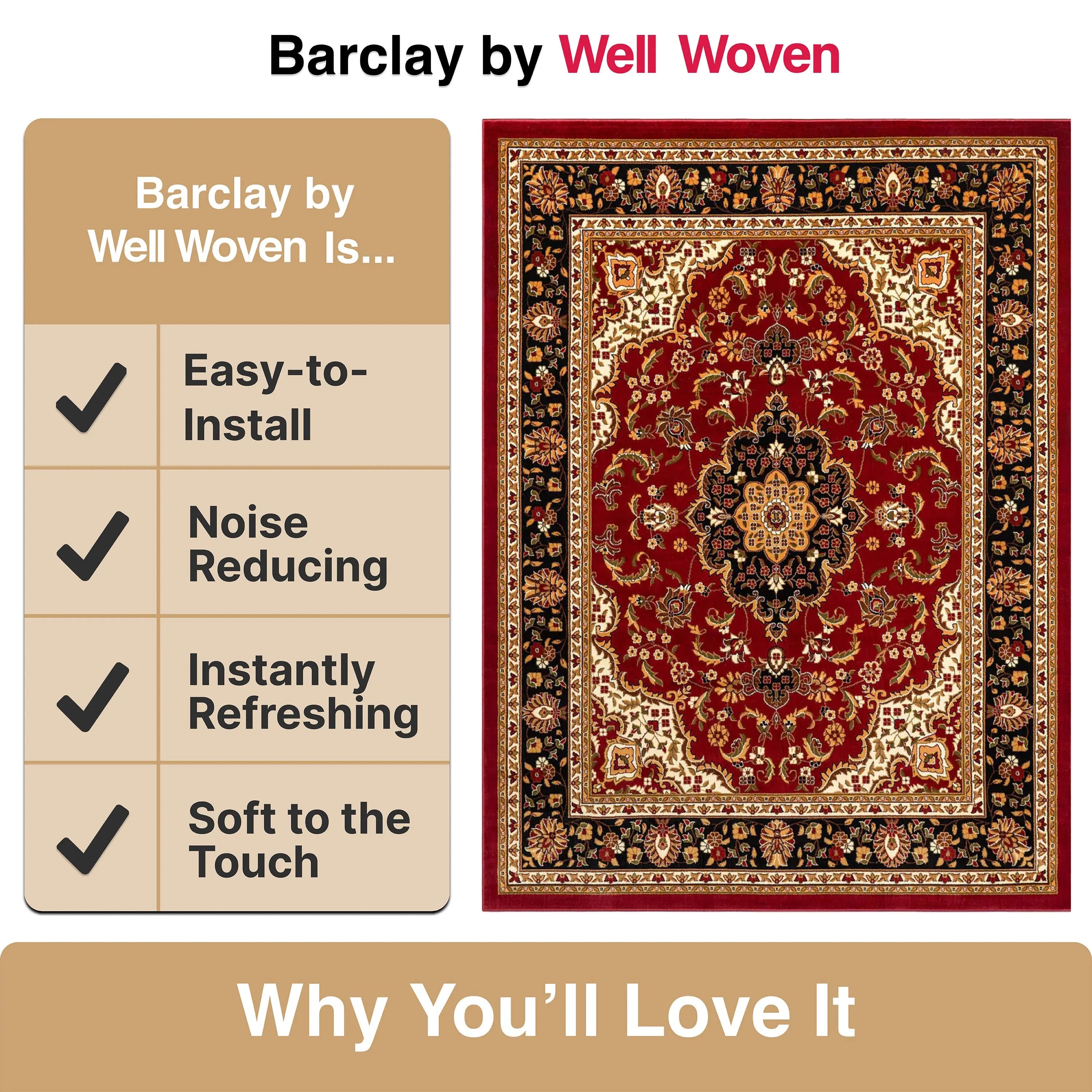 Medallion Kashan Red Traditional Rug、mySite、gigharbornorthrealestate