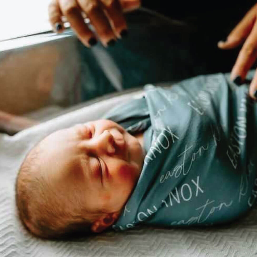  Personalized Forest Green Baby Name Swaddle Blanket - Block & Script、mySite、layawaytickets