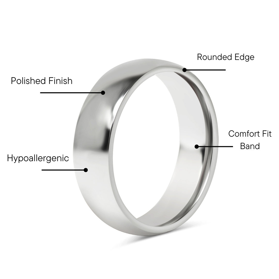 Highly Polished Rounded Stainless Steel Blank Ring 2mm - 6mm / CFR3029、mySite、dreamappss
