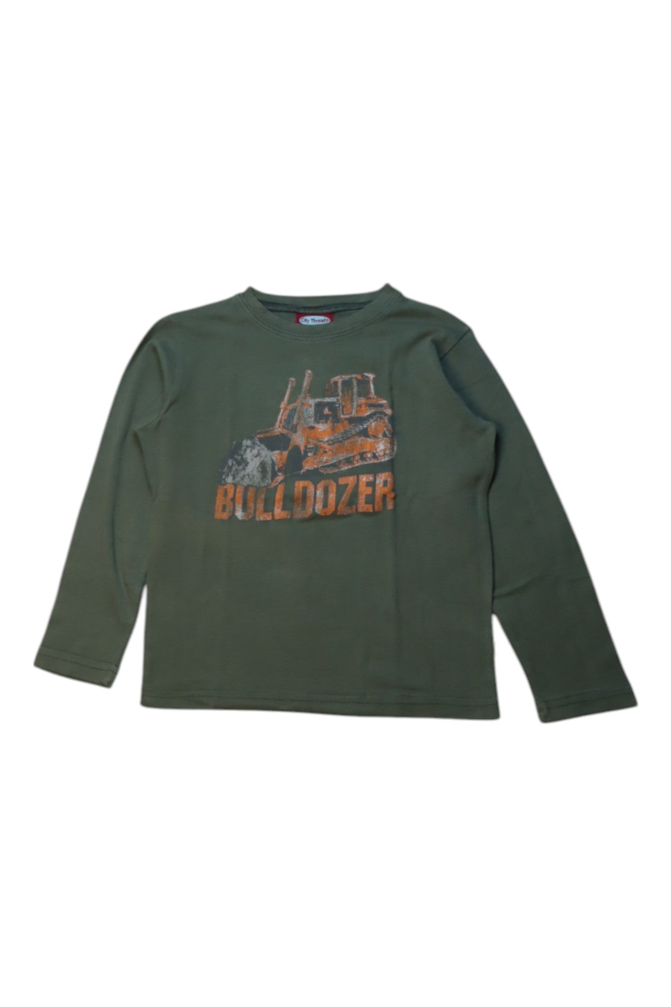 City Threads Bulldozer Long Sleeve T-Shirt - Size 5T、mySite、g9winljtr