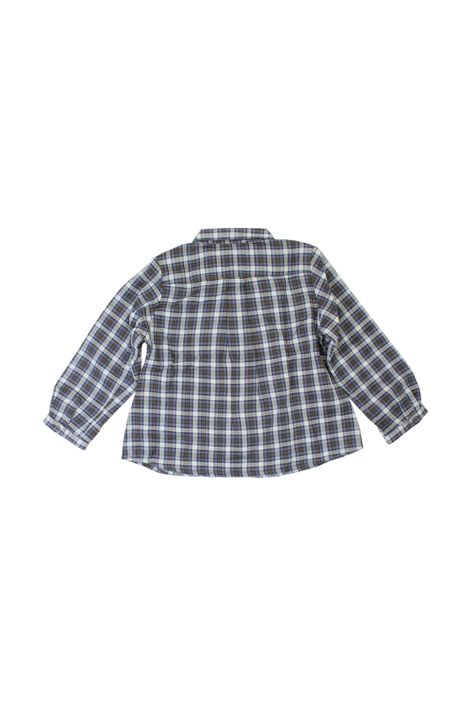 Bonpoint Checkered Long Sleeve Shirt - Size 2T、mySite、g9winljtr