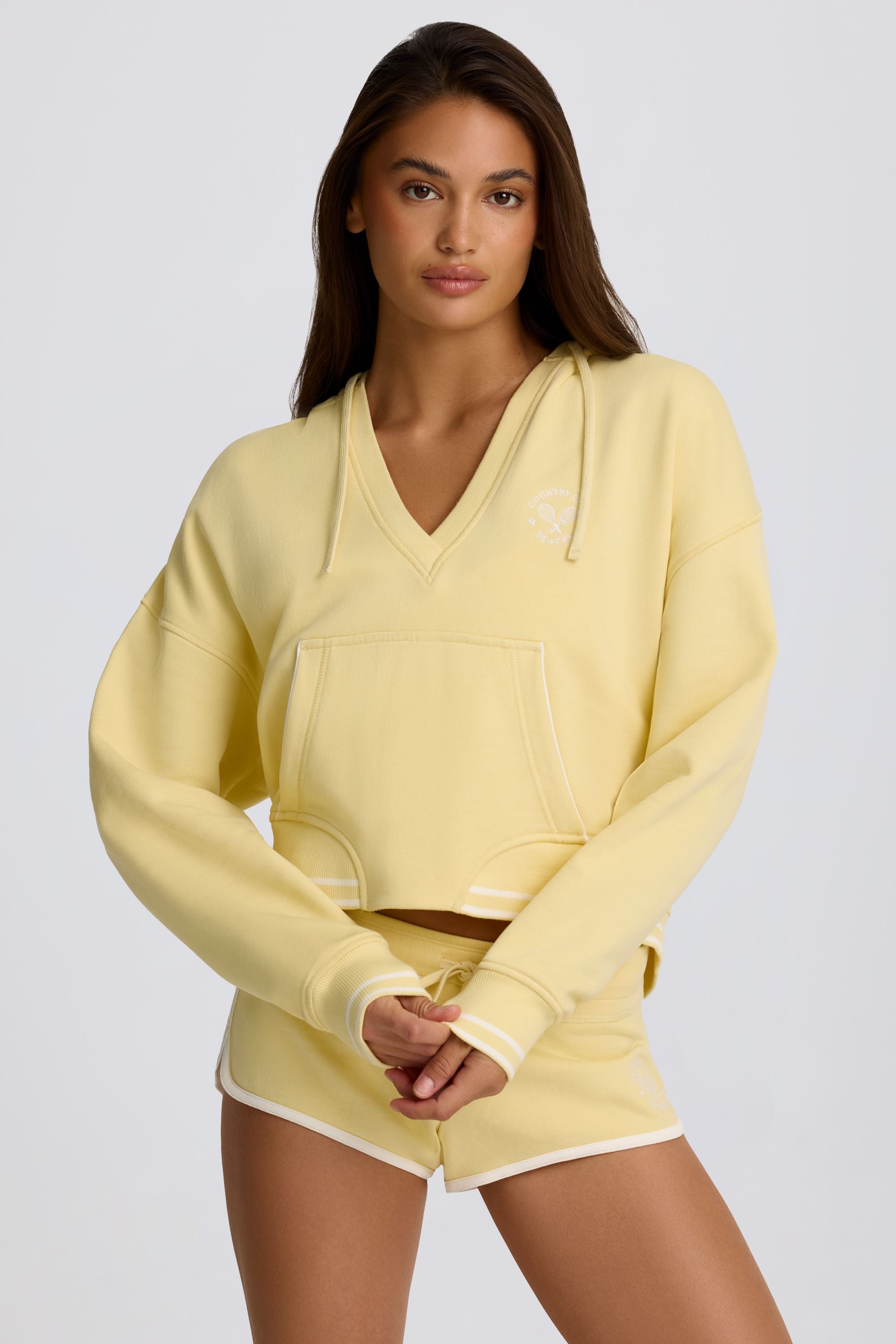  V-Neck Hoodie in Lemon、mySite、sugarbowlscore