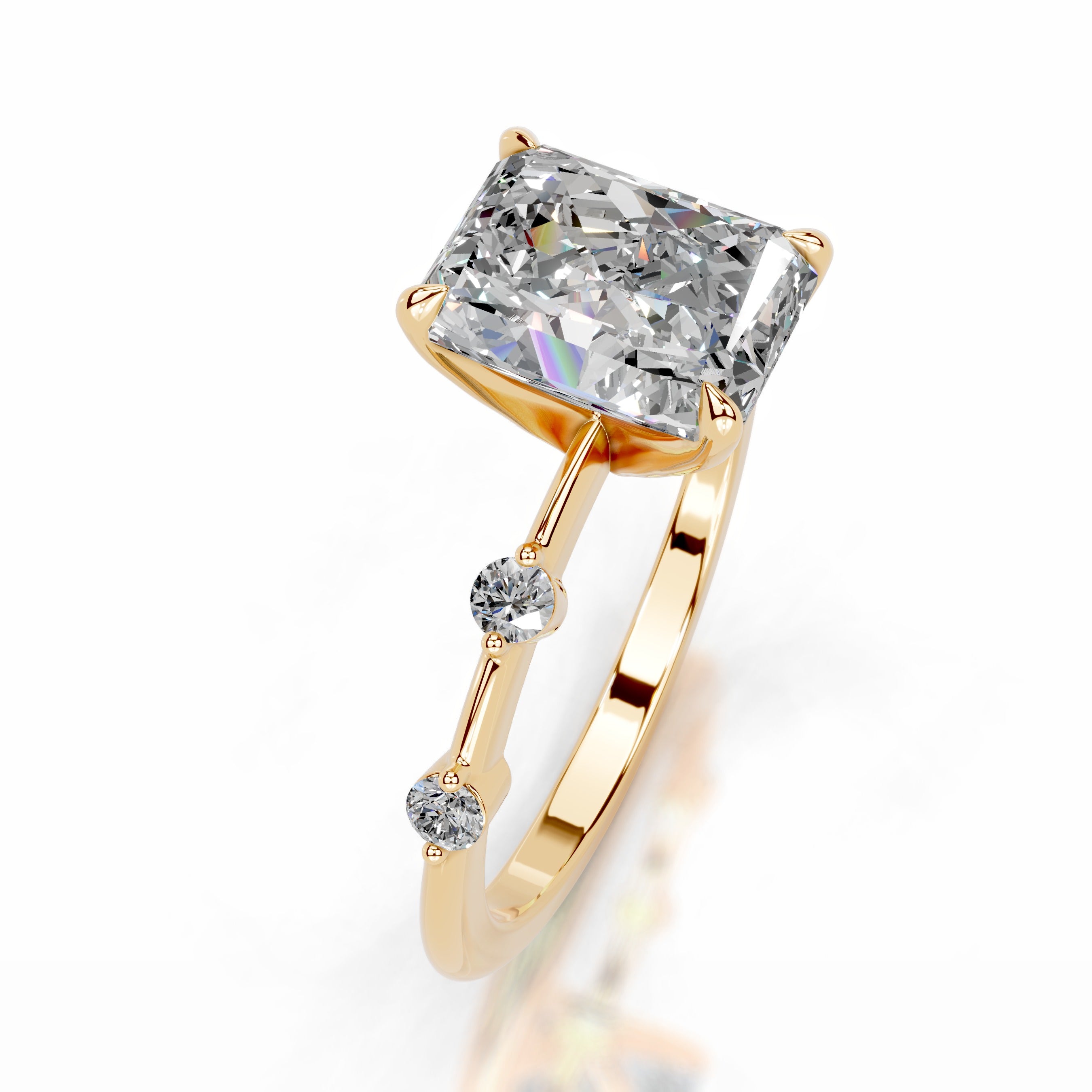 Liv Moissanite & Diamond Ring - 18K Yellow Gold、mySite、hinf8tx79