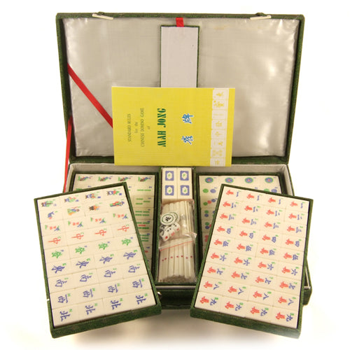 Chinese Mahjong Set with Bamboo & Bone Tiles - Large、mySite、topwebapps