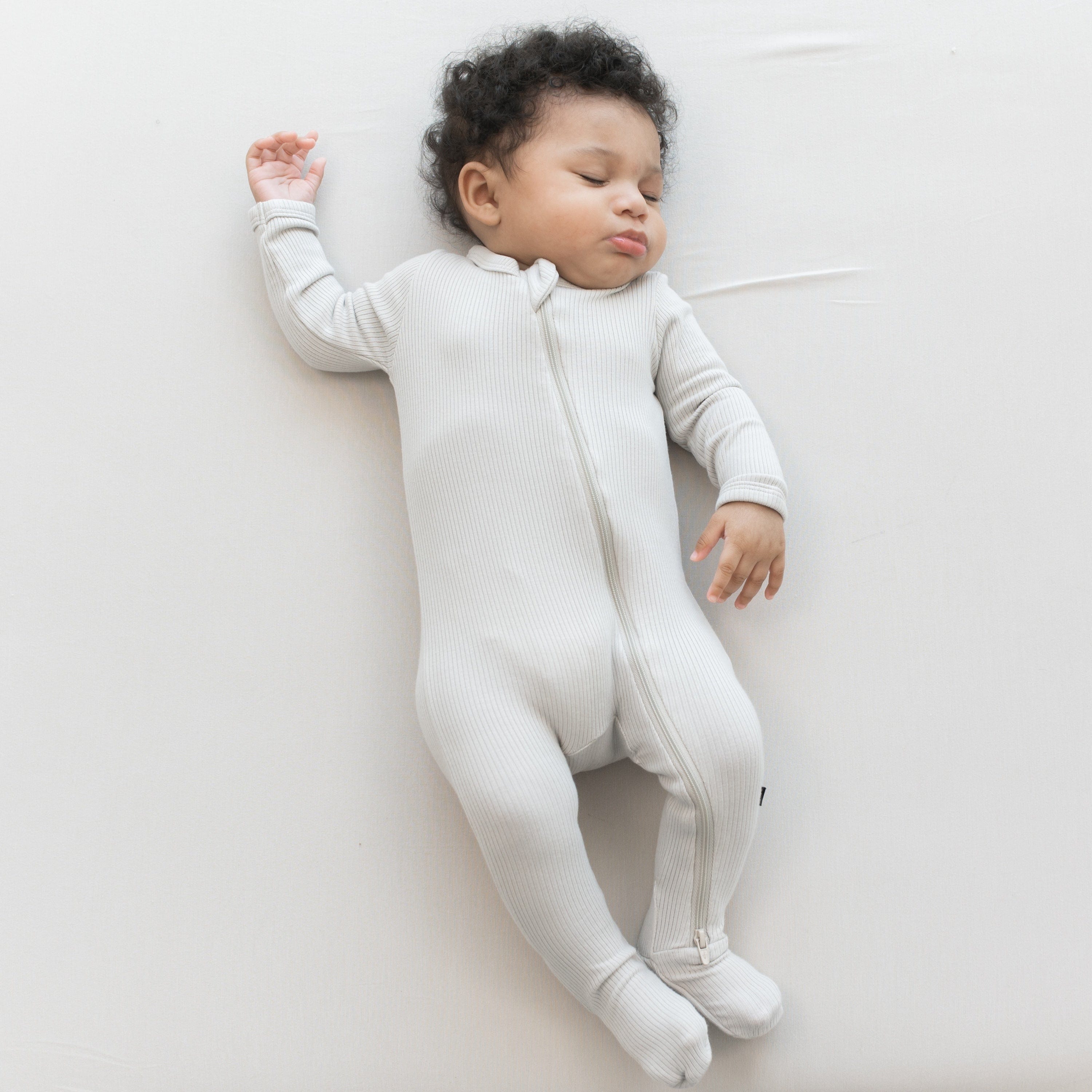  Ribbed Zipper Footie in Oat、mySite、layawaytickets