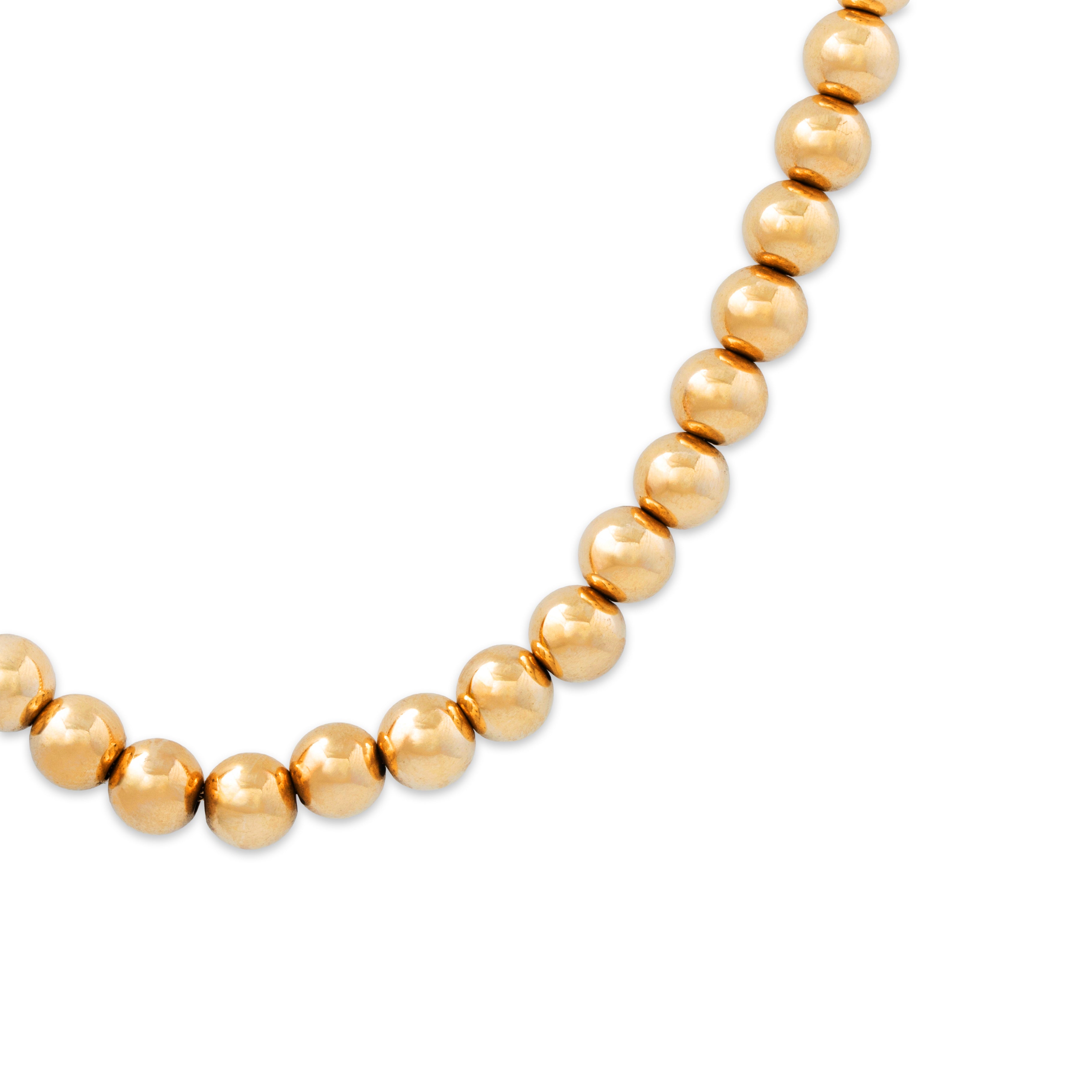 Vintage 14k Yellow Gold Beads Necklace 16、mySite、hinf8tx79