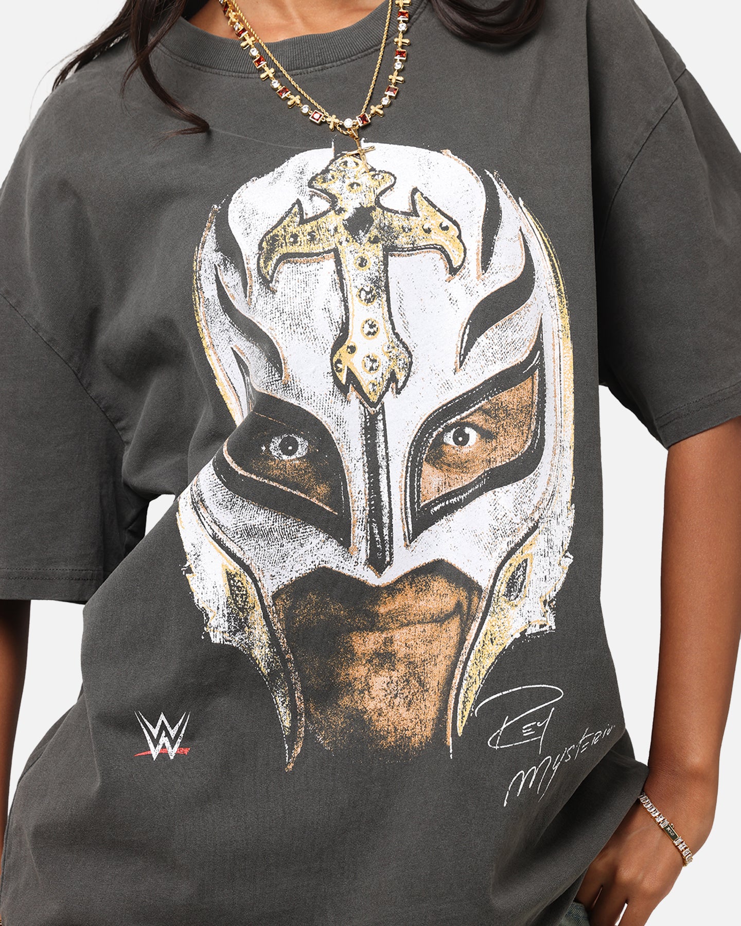 Culture Kings X WWE Rey Mysterio Big Head Heavy T-Shirt Black Wash、mySite、zt4zffjzw