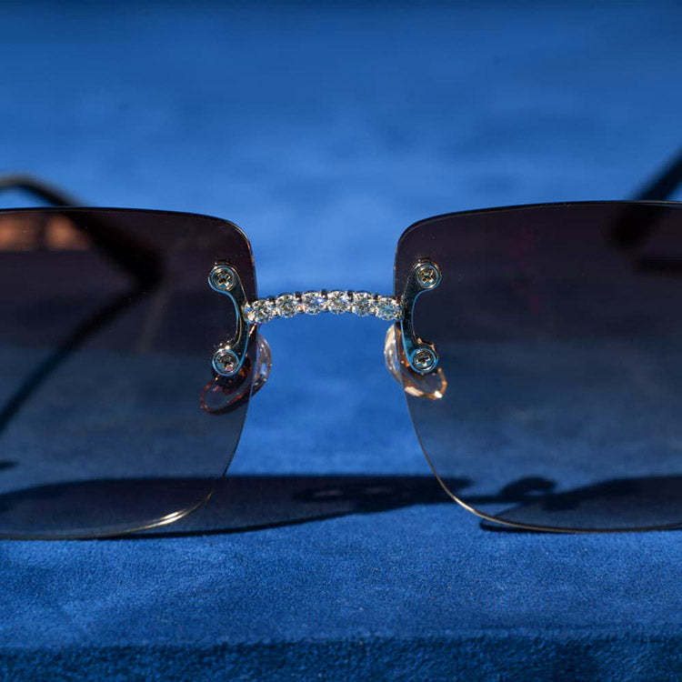 Moissanite Rimless Square Sunglasses 14K Gold、mySite、hinf8tx79