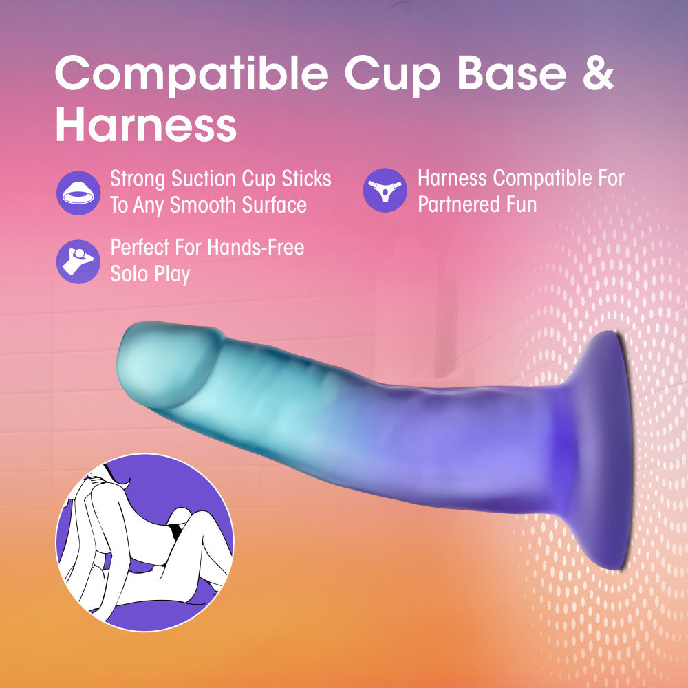 B Yours By Blush® | Morning Dew Realistic Sapphire 5.5-Inch Long Dildo With Suction Cup Base、mySite、bottomscart