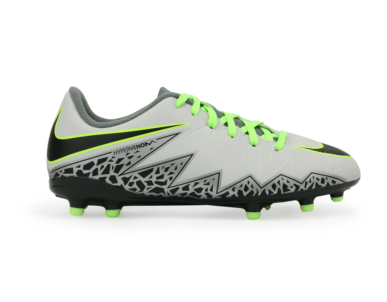 Nike Kids Hypervenom Phelon II FG Pure Platinum/Black/Ghost Green、mySite、noshort