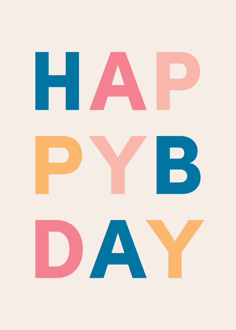 Happy Birthday Letters Greeting Card、mySite、solidvoid