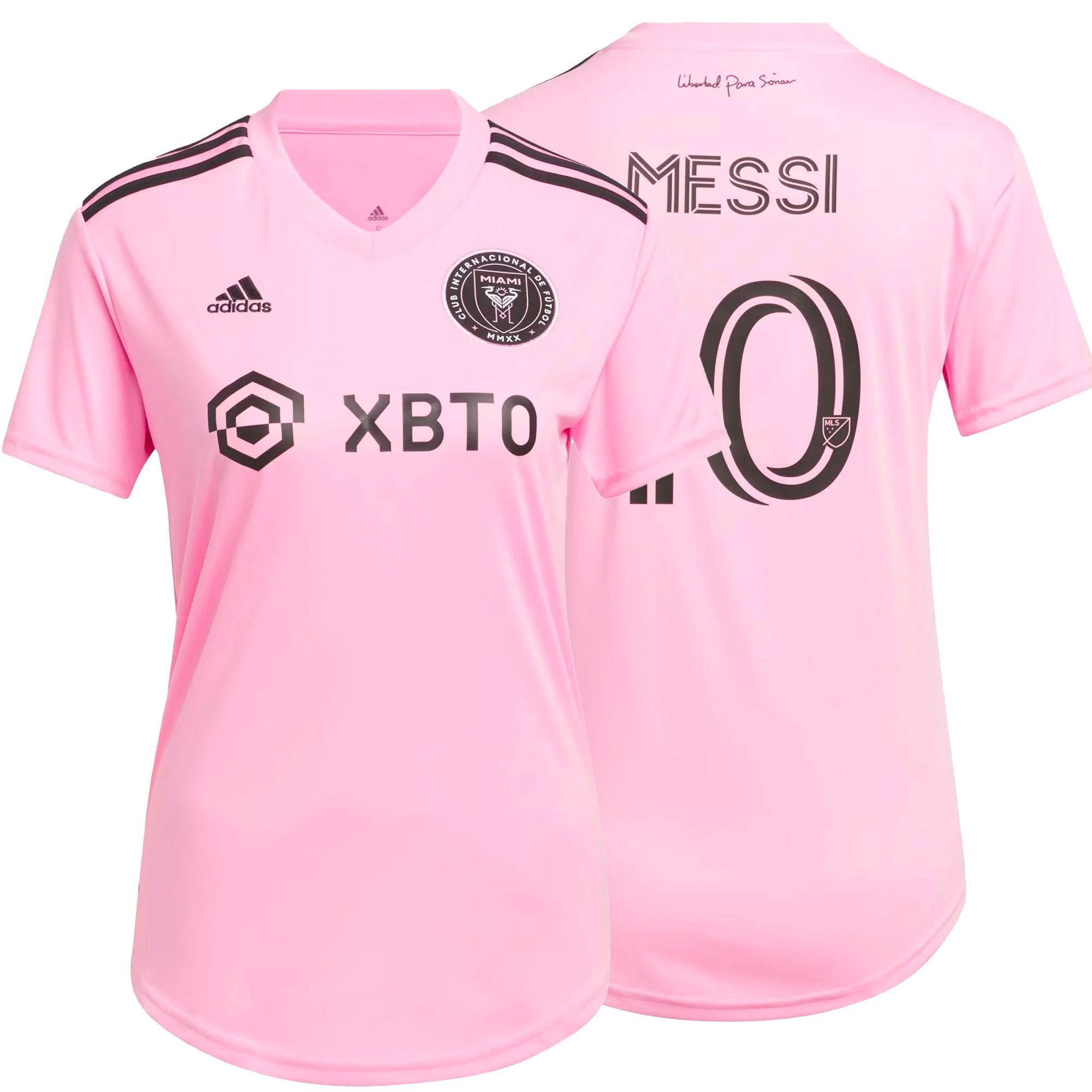 adidas Women's Inter Miami 2022/23 Home Jersey w/ Messi #10 Printing、mySite、noshort