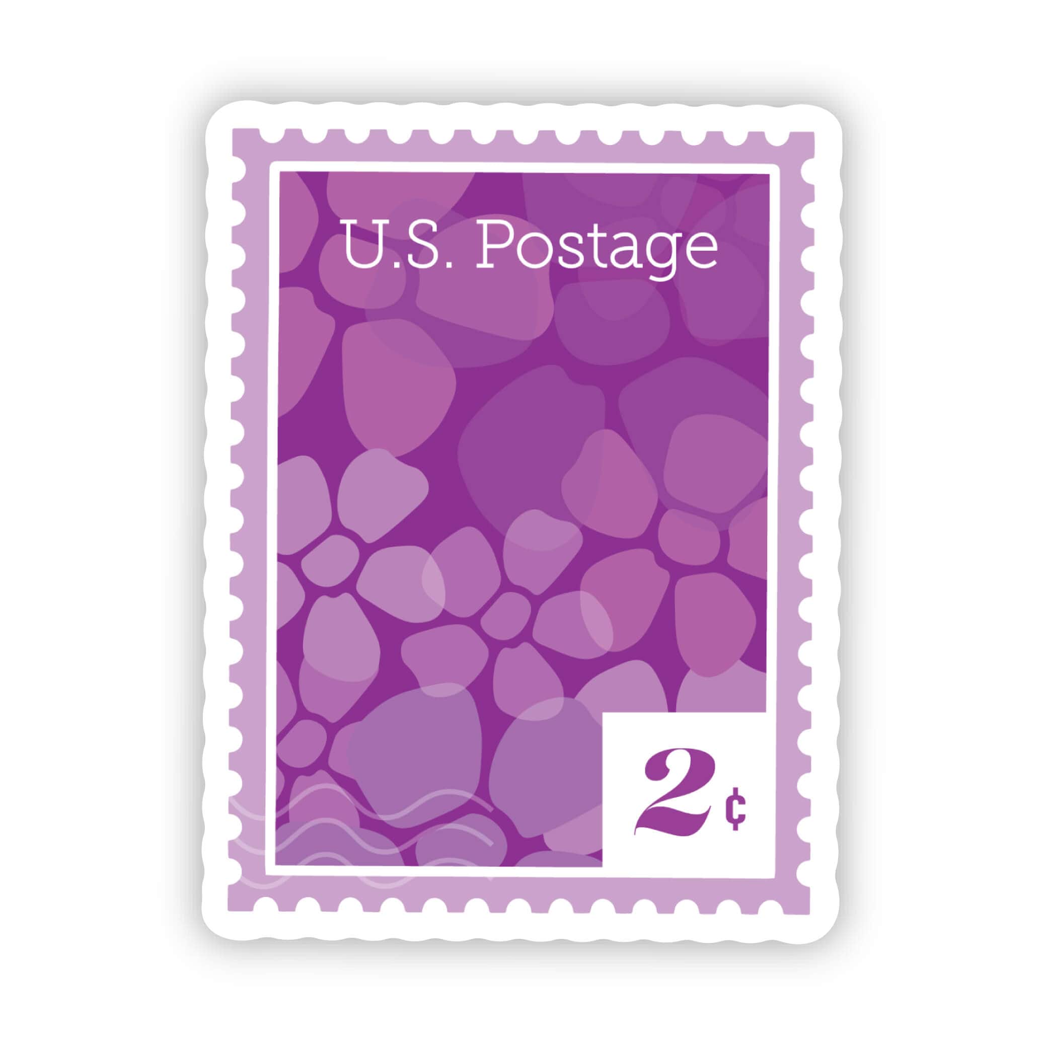  Retro Purple US Postage Stamp Sticker、mySite、elrpsem3k