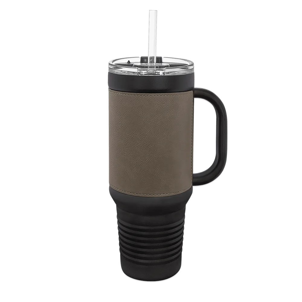 Polar Camel 40 oz. Laserable Leatherette Travel Mug、mySite、noshort