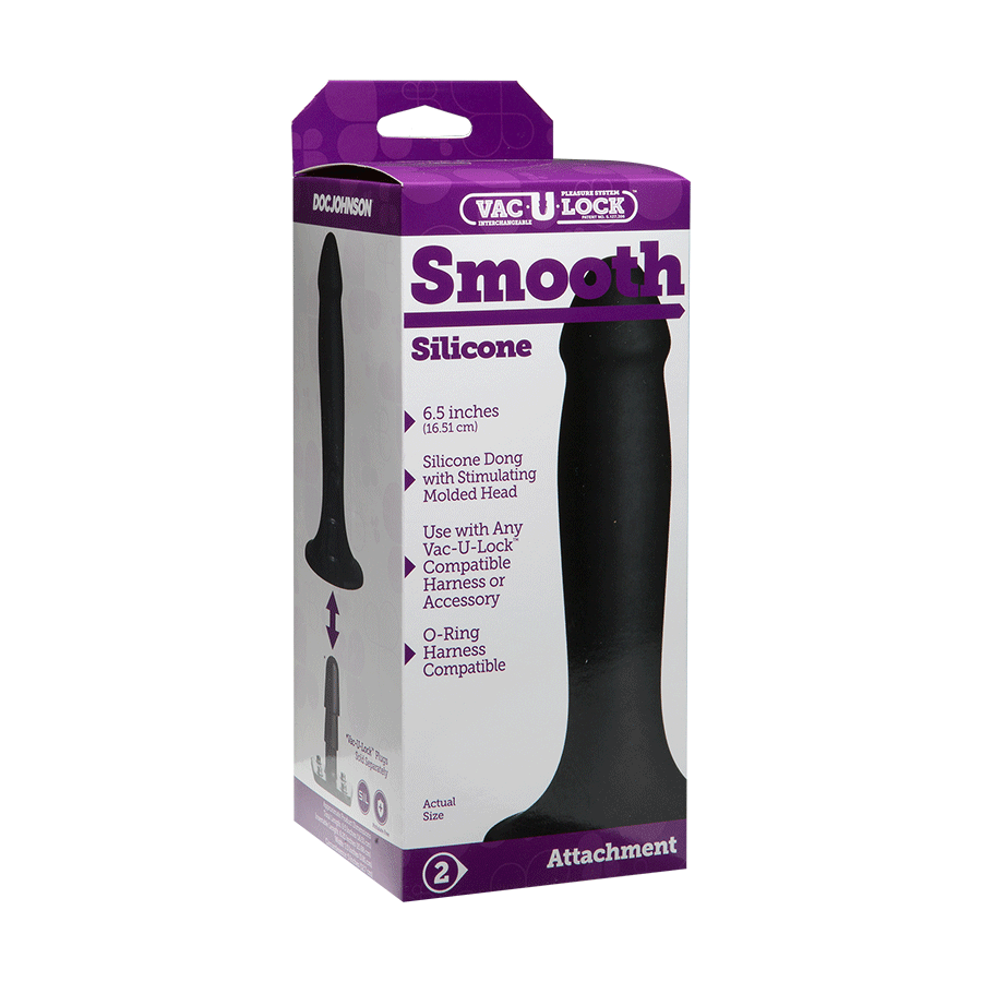 Vac-U-Lock 6.5 Inch Black Silicone Dildo by Doc Johnson、mySite、bottomscart