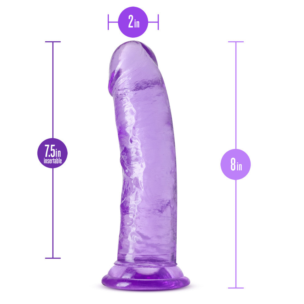 B Yours Plus By Blush® | Roar N’ Ride Realistic Purple 8-Inch Long Dildo With Suction Cup Base、mySite、bottomscart