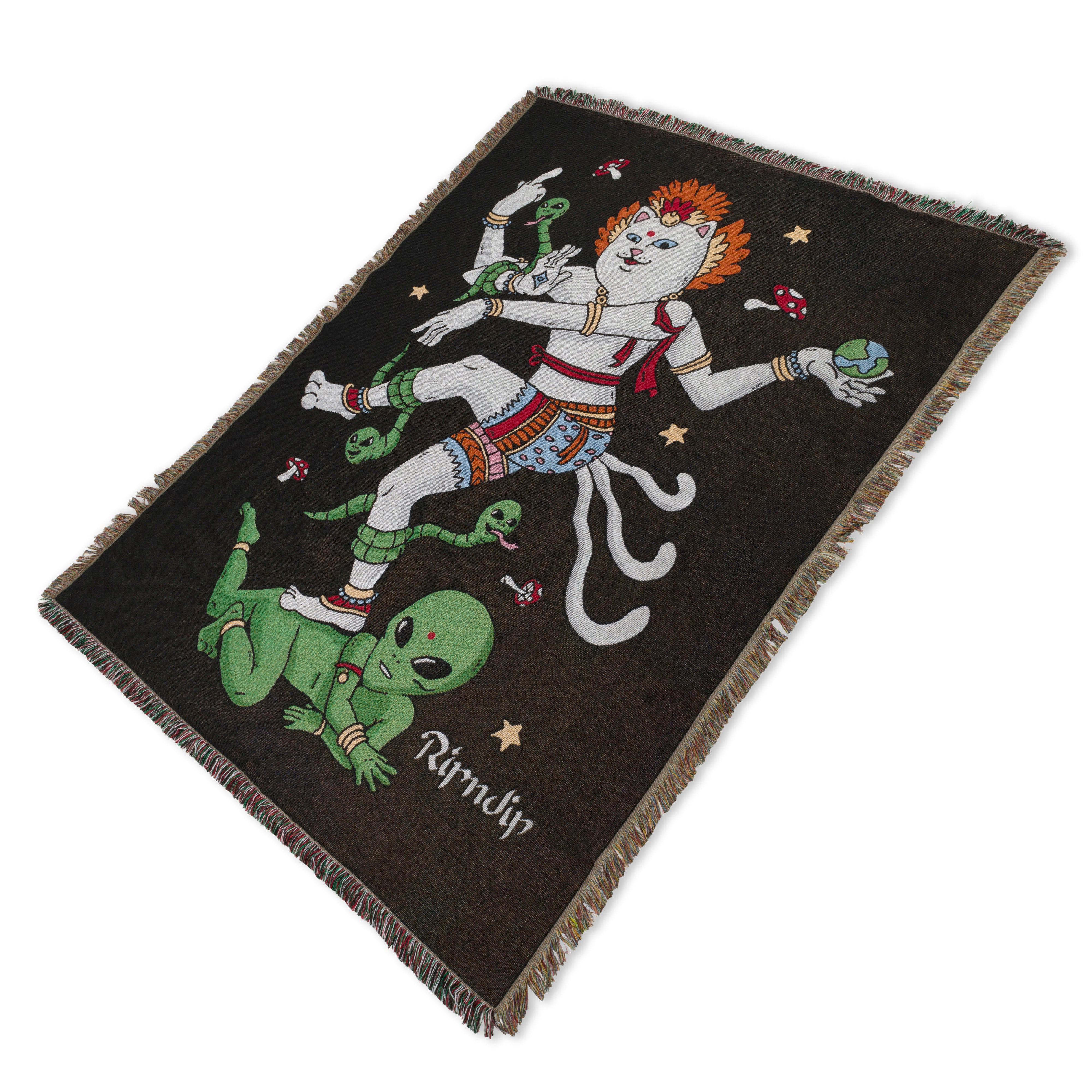  Alien Whisperer Woven Blanket (Black)、mySite、merchandisen