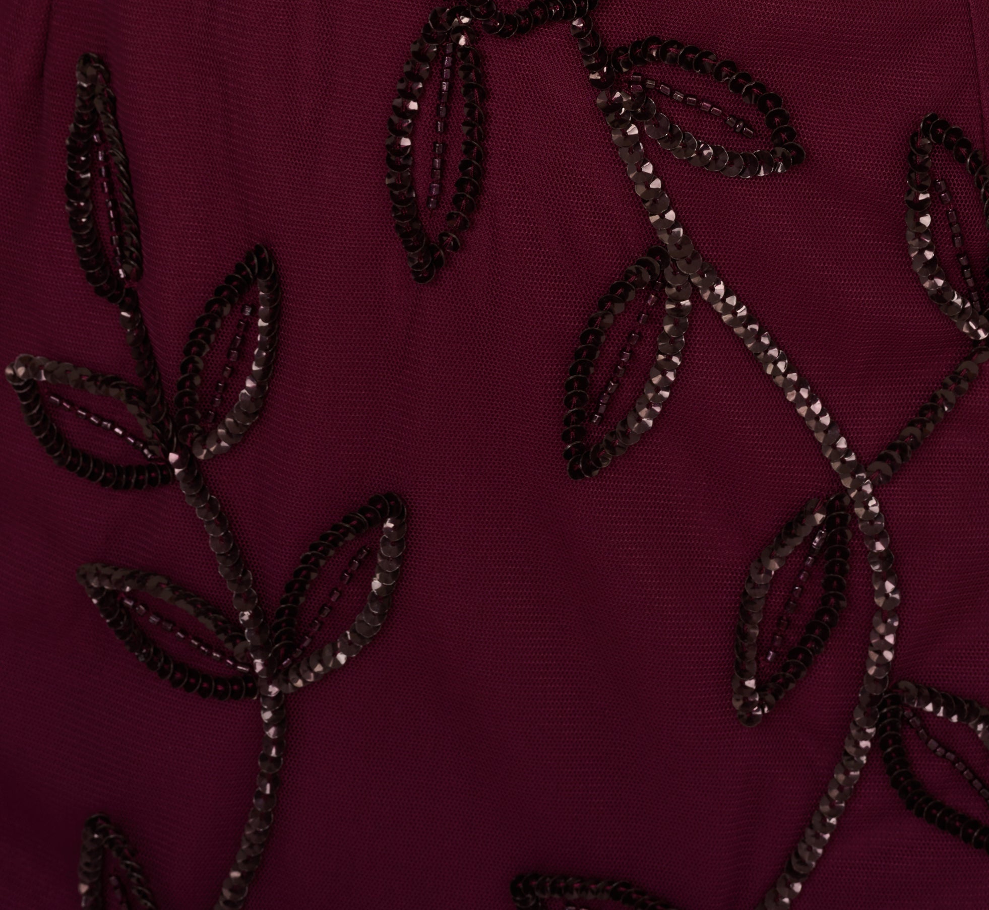 Sleeveless Blouson Mermaid Gown With Jasmine Beading In Cassis、mySite、solidvoid