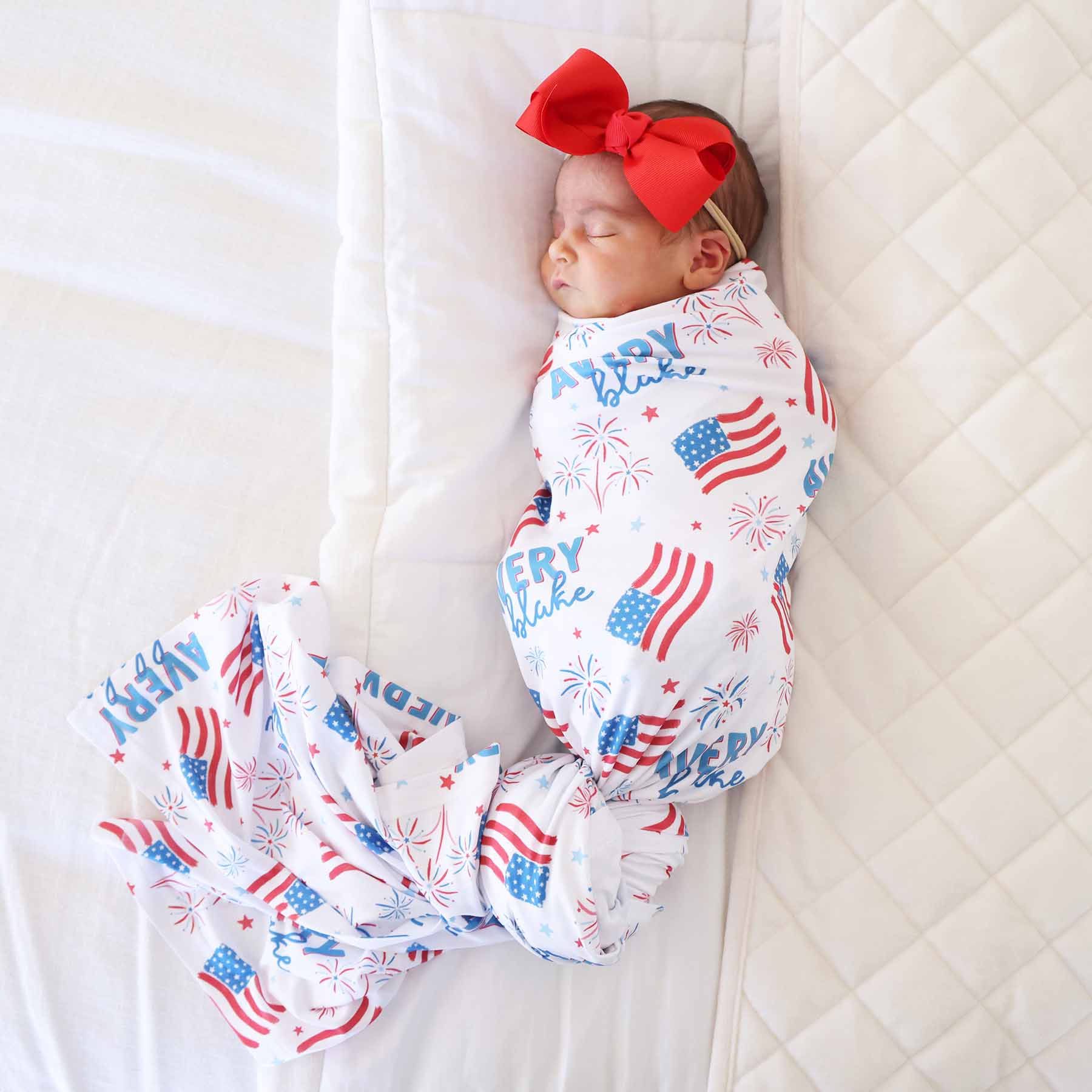  Fireworks & Freedom Personalized Swaddle Blanket、mySite、layawaytickets
