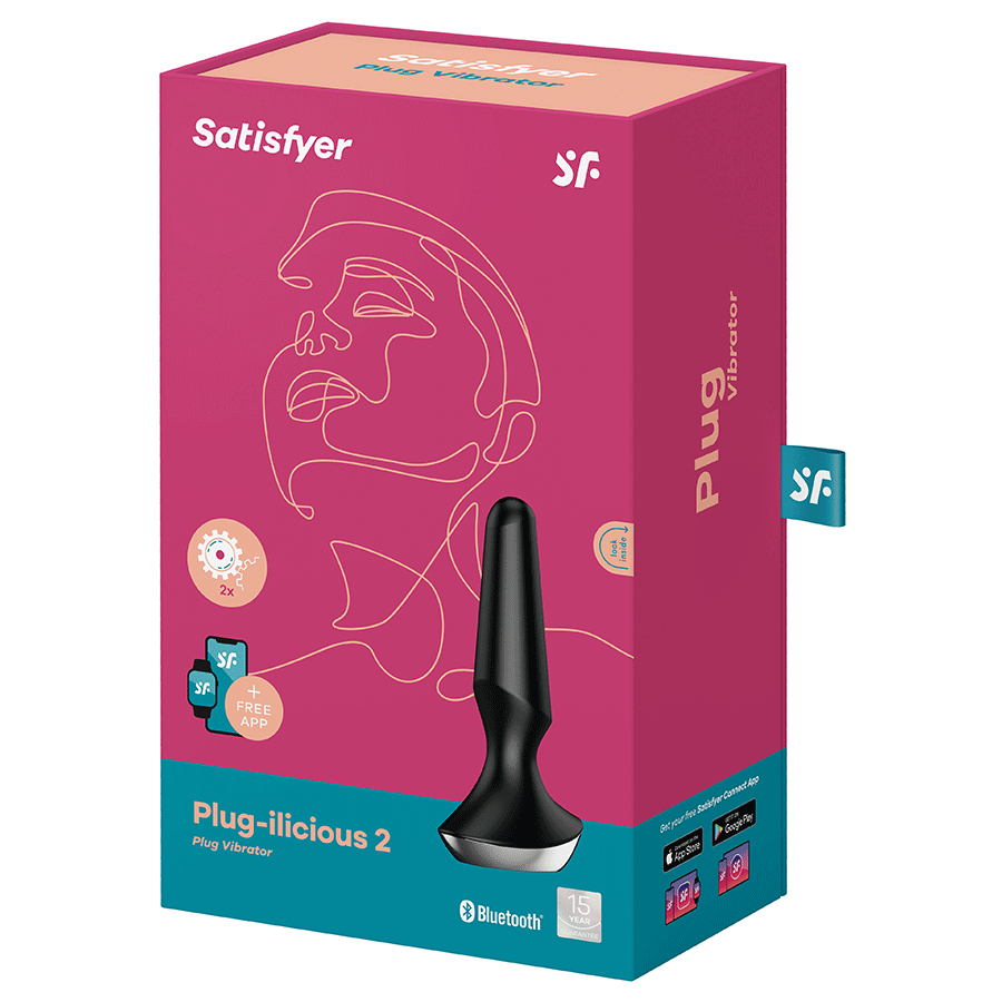 Satisfyer Plug-ilicious 2 Black Silicone Vibrating Butt Plug、mySite、bottomscart