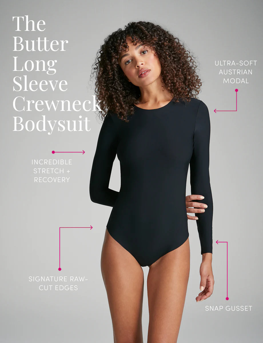 Commando Butter Long Sleeve Crew Neck Bodysuit、mySite、noshort