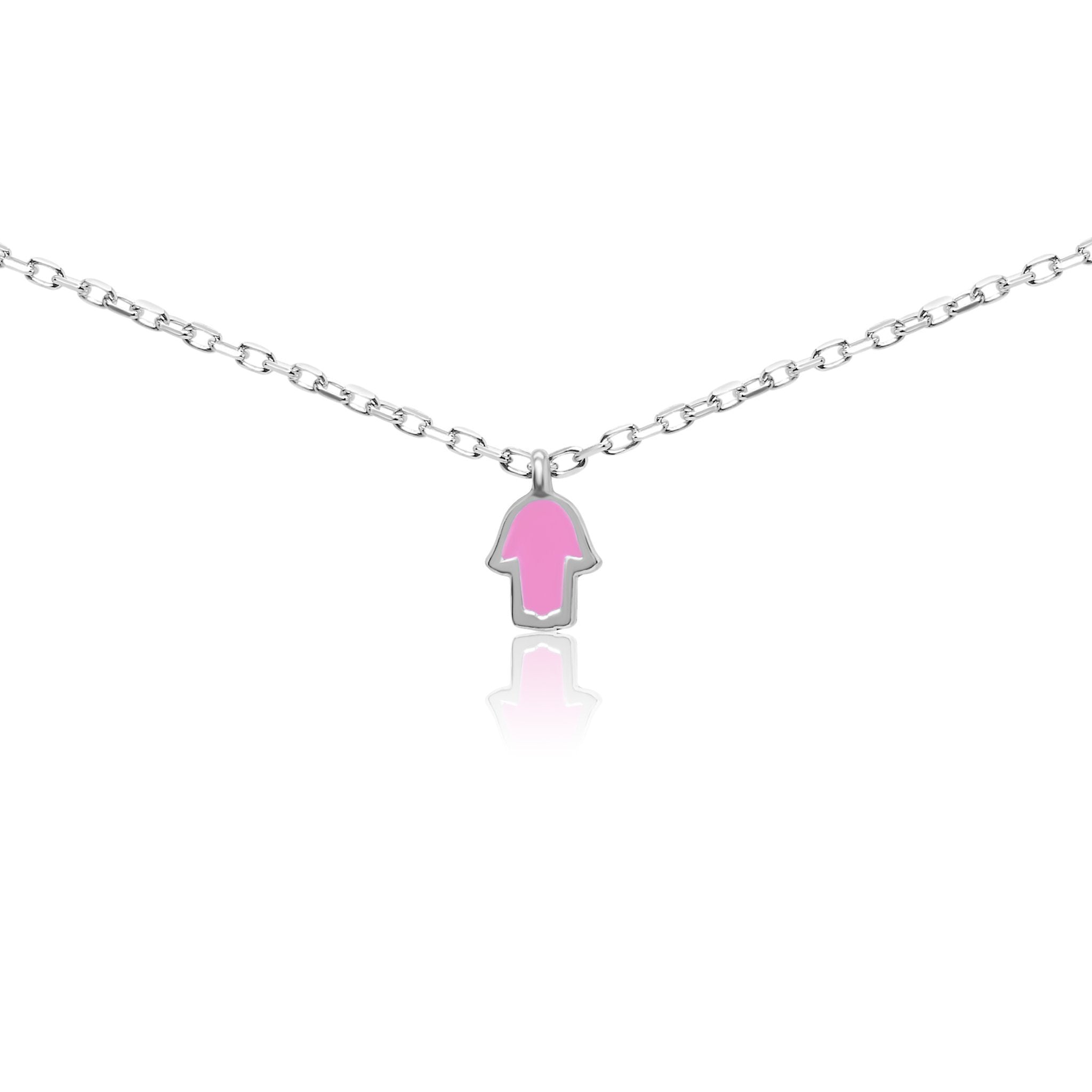 Tiny Hamsa Necklace - Pink、mySite、topwebapps