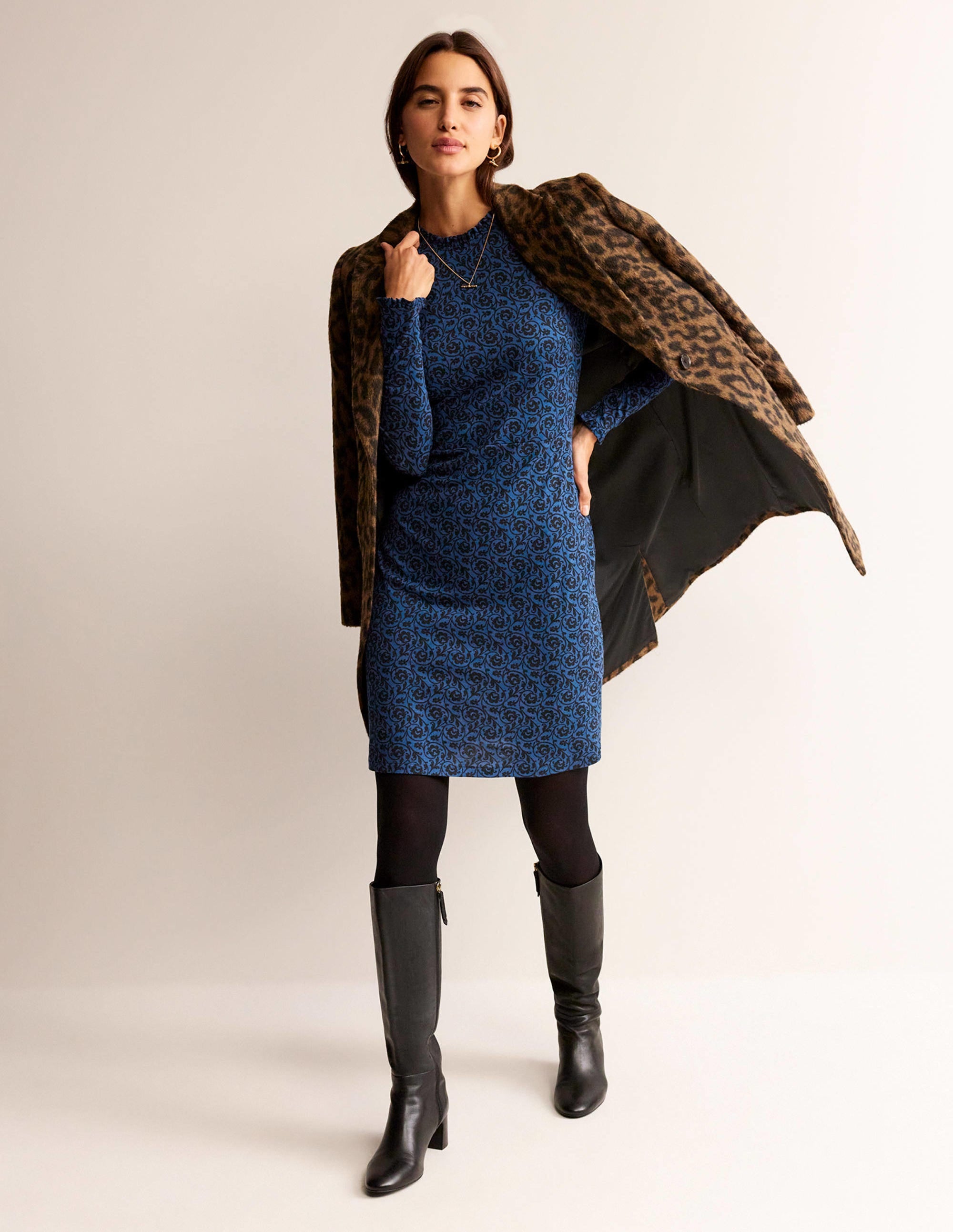  Frill-Detail Mini Dress-Atlantic, Primrose Swirl、mySite、ashleygrahame