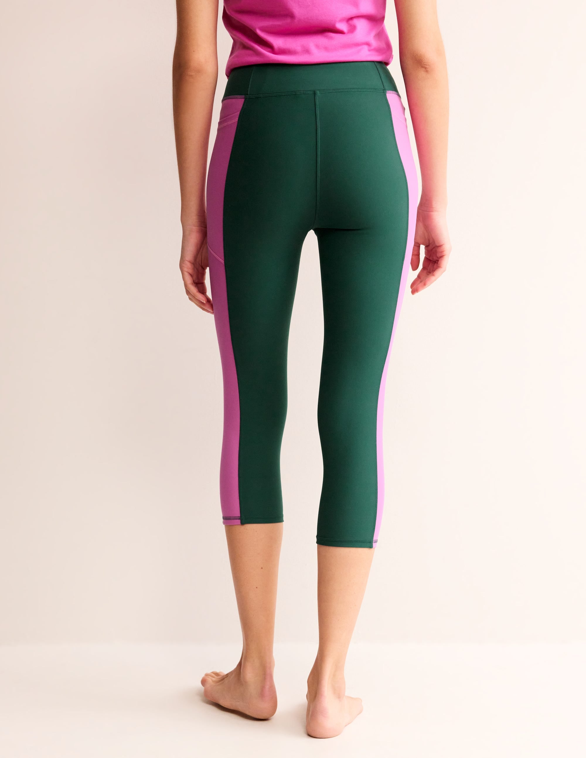  Colour Block 7/8 Leggings-Green/Pink Colourblock、mySite、ashleygrahame