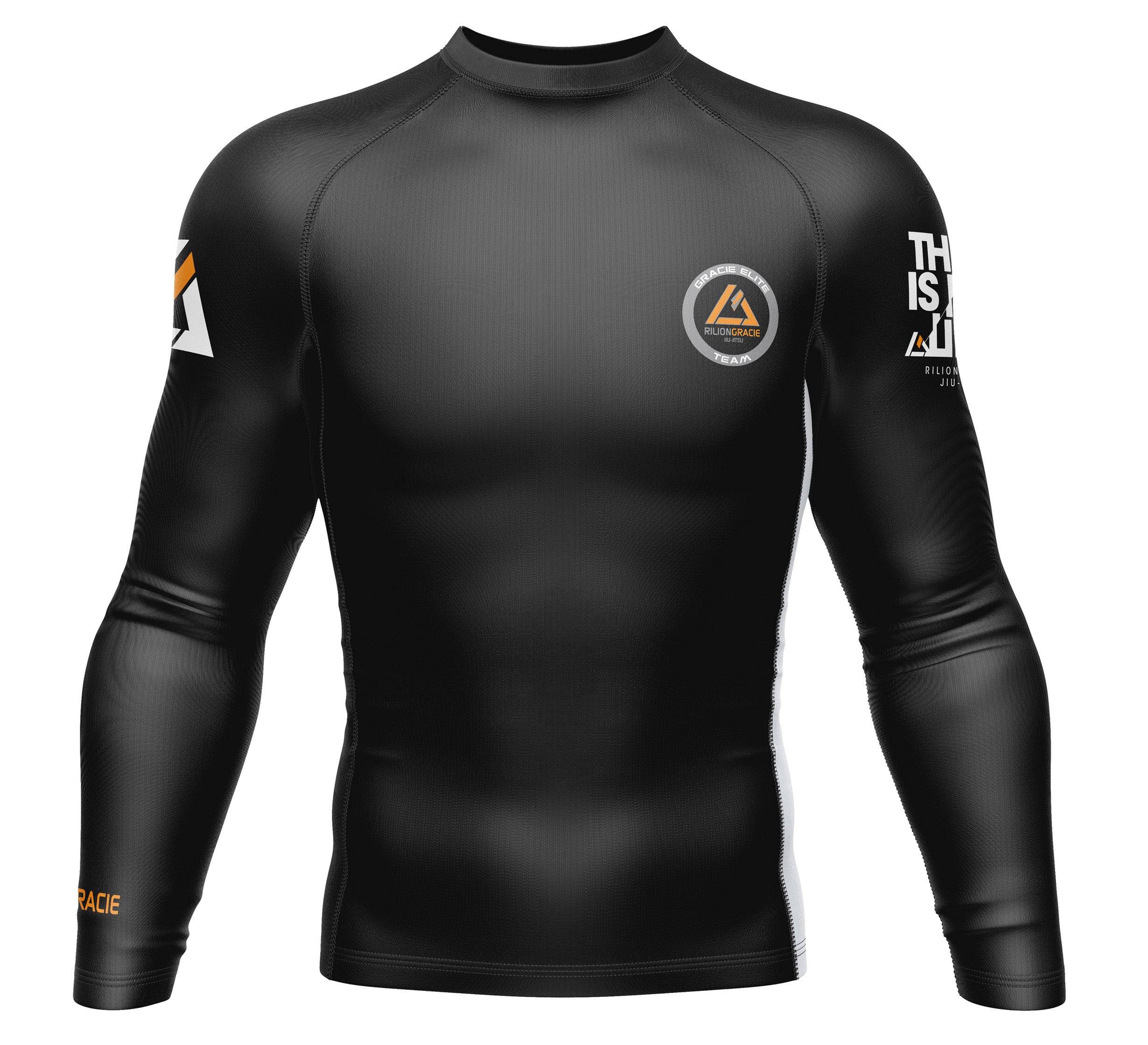 Rilion Gracie Long Sleeve Ranked Rashguard Black、mySite、gigharbornorthrealestate