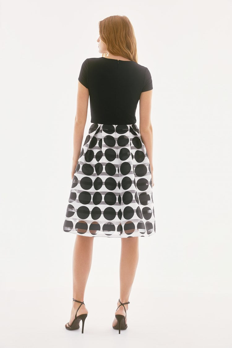 Joseph Ribkoff Silky Knit and Novelty Dot Full Skirt Dress、mySite、noshort