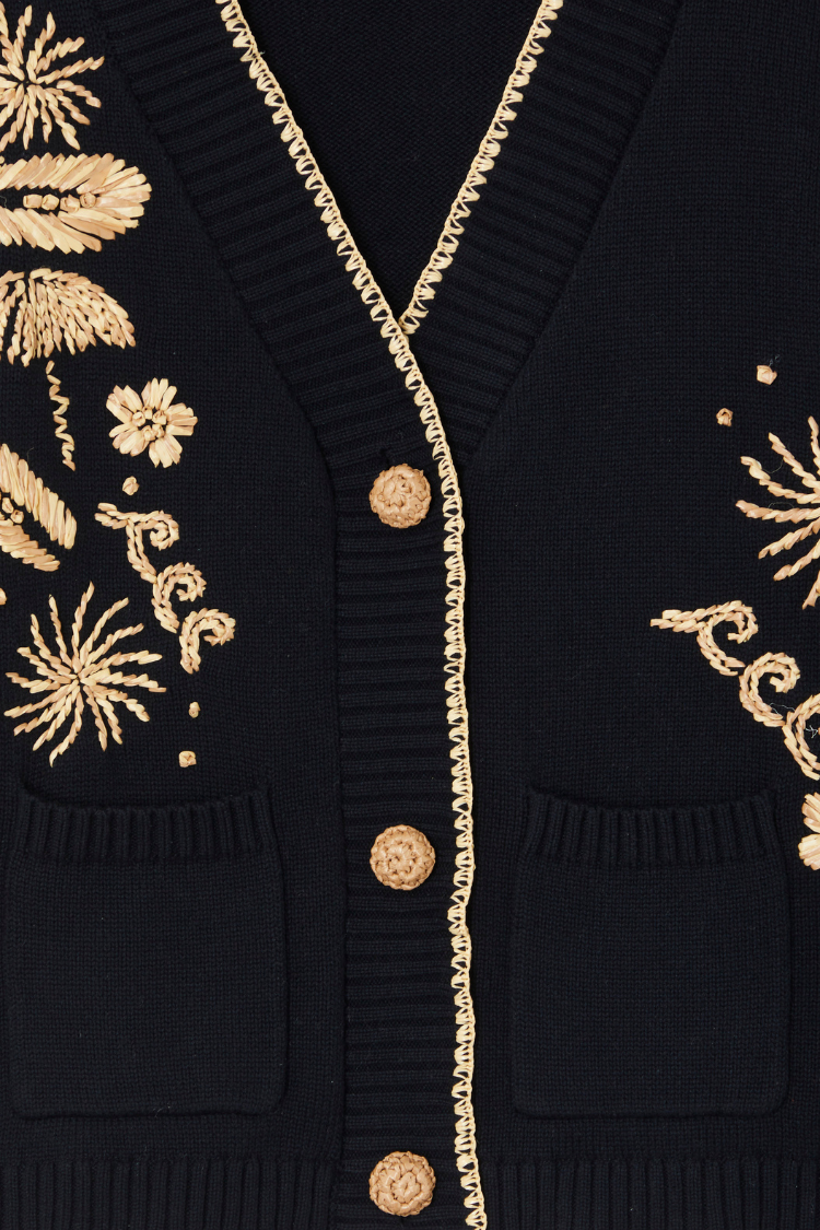 Black Raffia Cardi、mySite、solidvoid