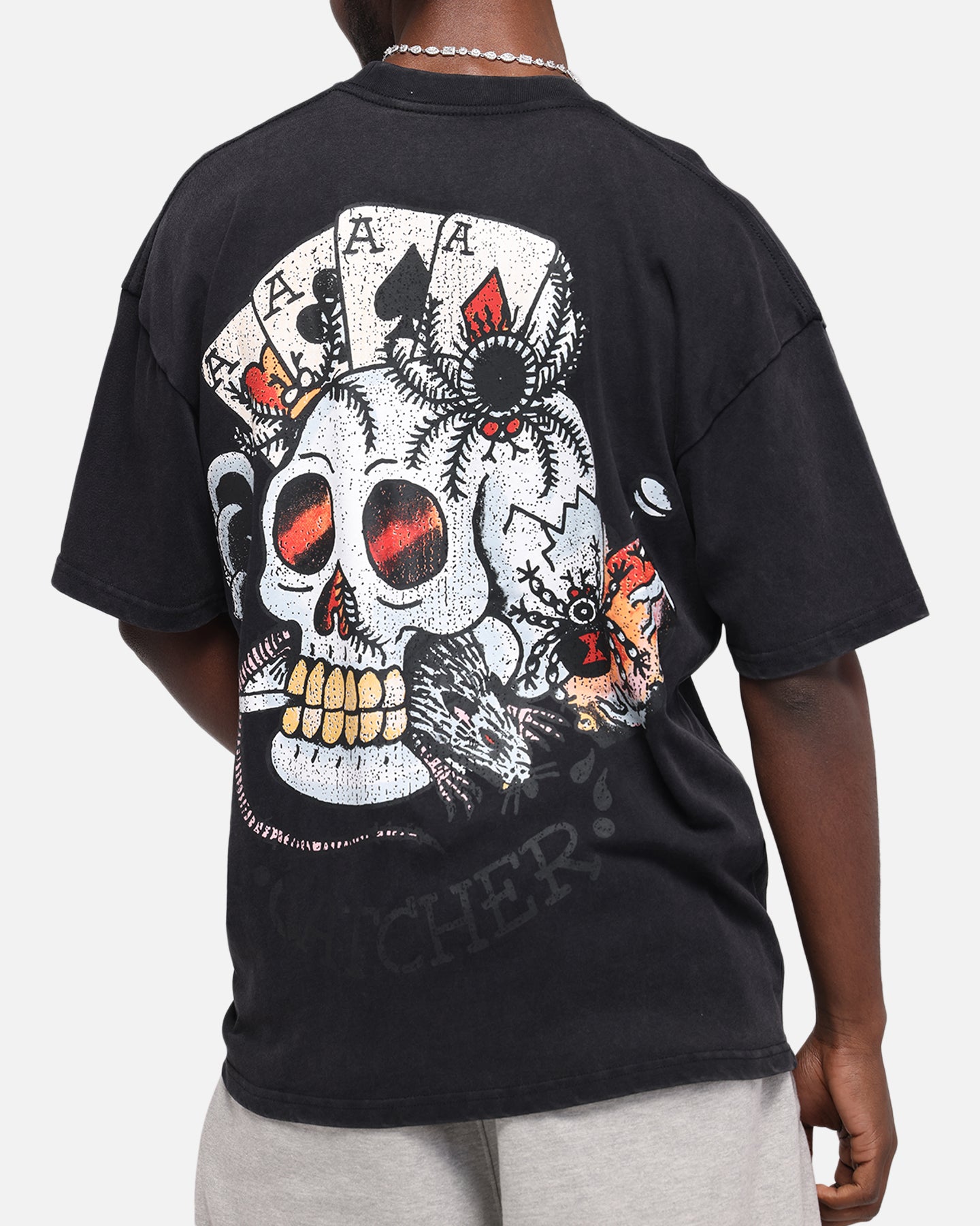 Ed Hardy Catcher T-Shirt Black Acidwash、mySite、zt4zffjzw