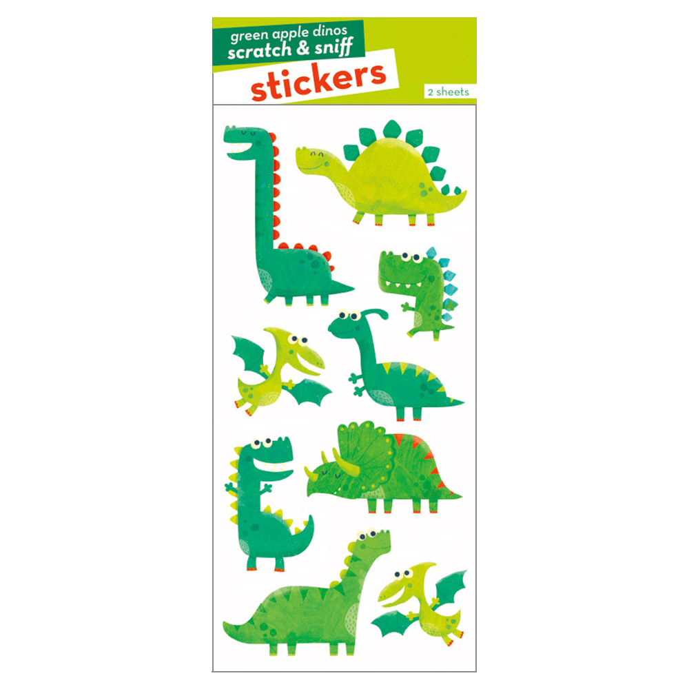  Green Apple Dinosaurs Scratch & Sniff Stickers、mySite、ghnorth