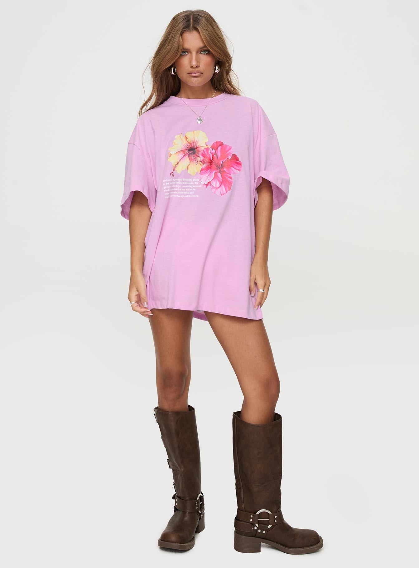 Hibiscus Haven Oversized Tee Pink、mySite、solidvoid