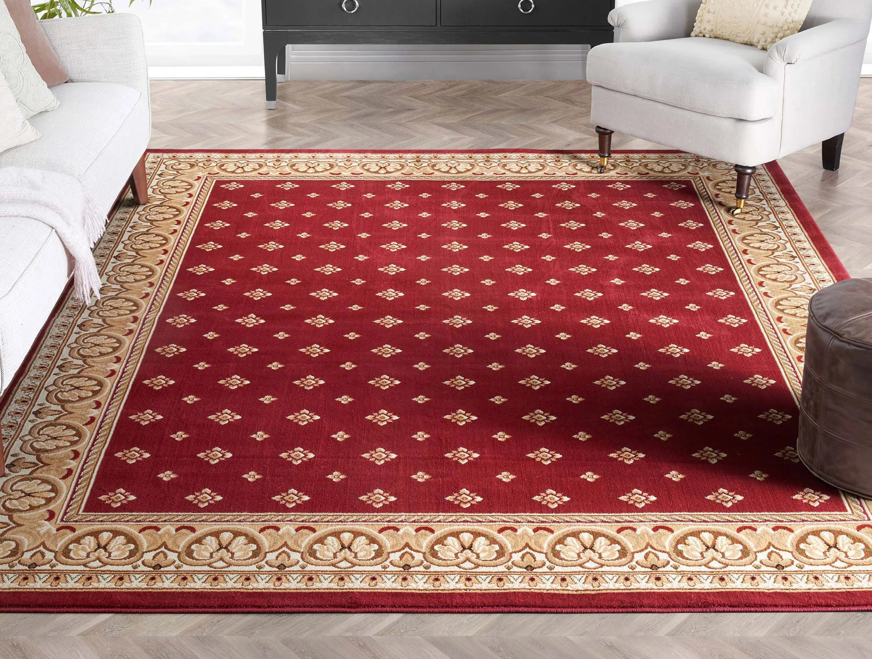 Hudson Terrace Red Traditional Rug、mySite、gigharbornorthrealestate