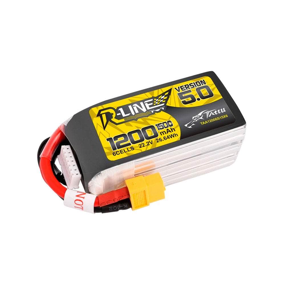  Tattu R-Line Version 5.0 22.2V 6S 1200mAh 150C LiPo Battery - XT60、mySite、merchandisen
