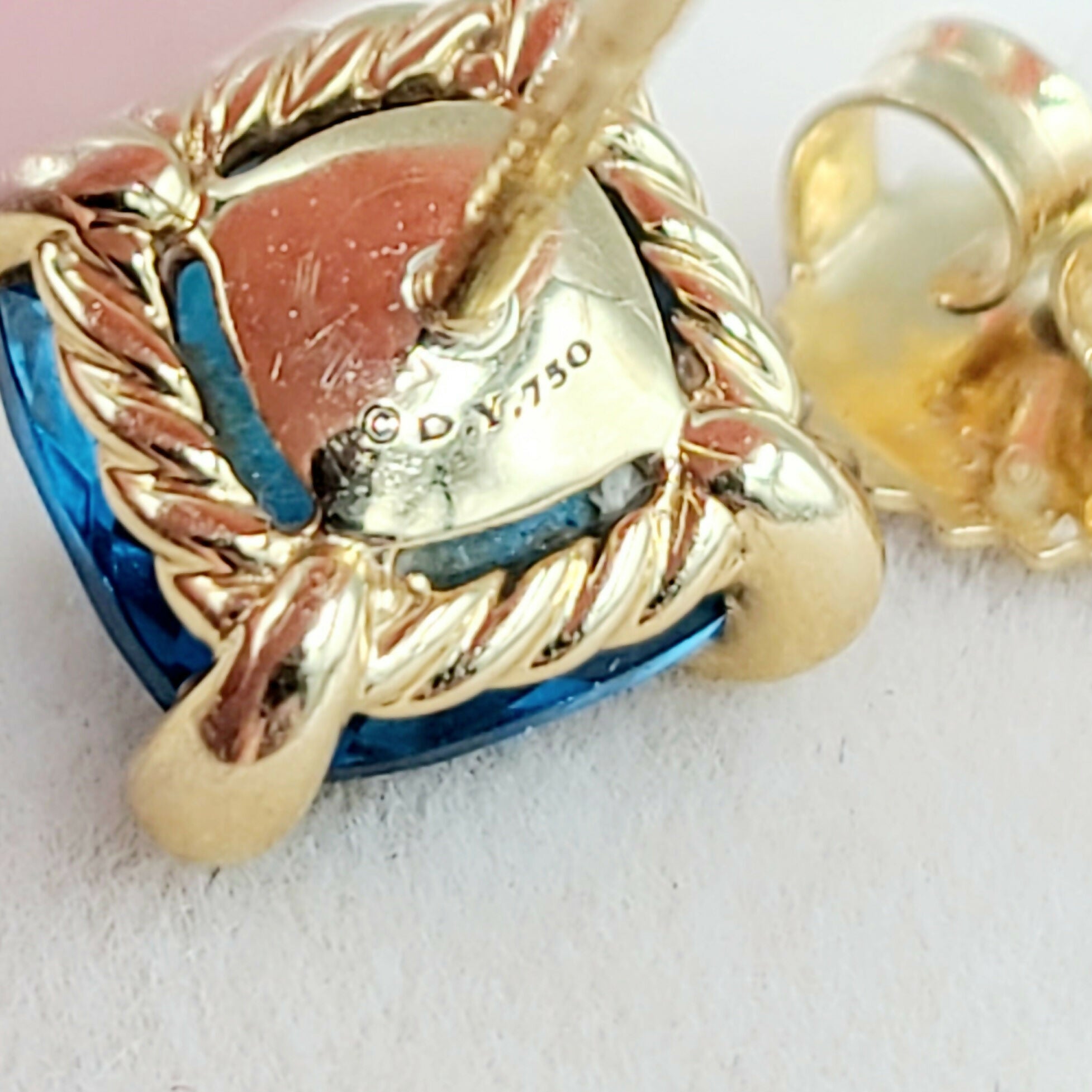 David Yurman Chatelaine Earrings Blue Topaz & Gold、mySite、hinf8tx79