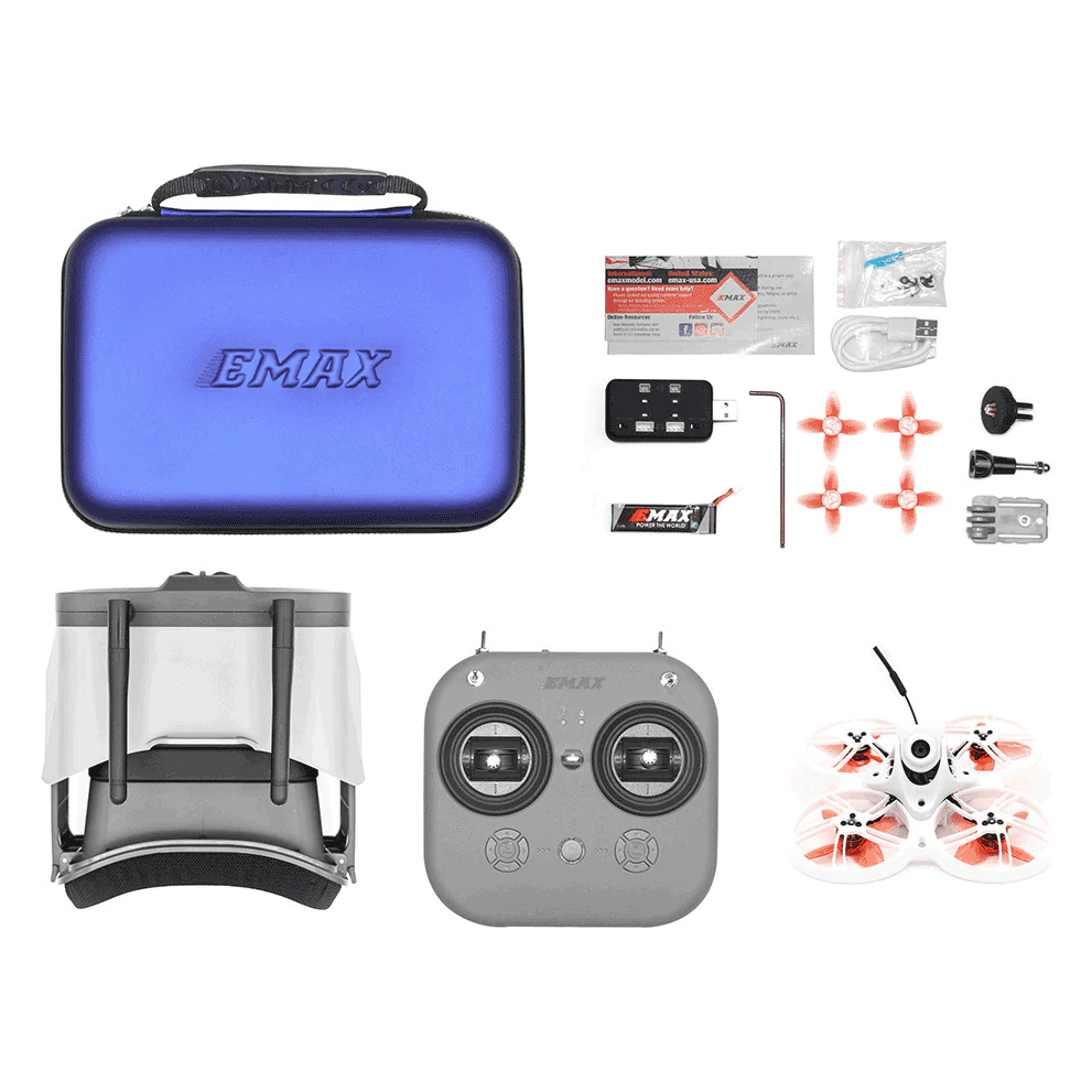  EMAX RTF Tinyhawk III Plus Whoop Ready-to-Fly ELRS 2.4GHz Analog Kit w/ Goggles, Radio Transmitter, Batteries, Charger, and Drone、mySite、merchandisen