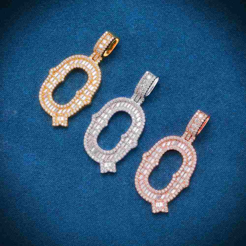 Moissanite Baguette Letter Q Pendant、mySite、hinf8tx79