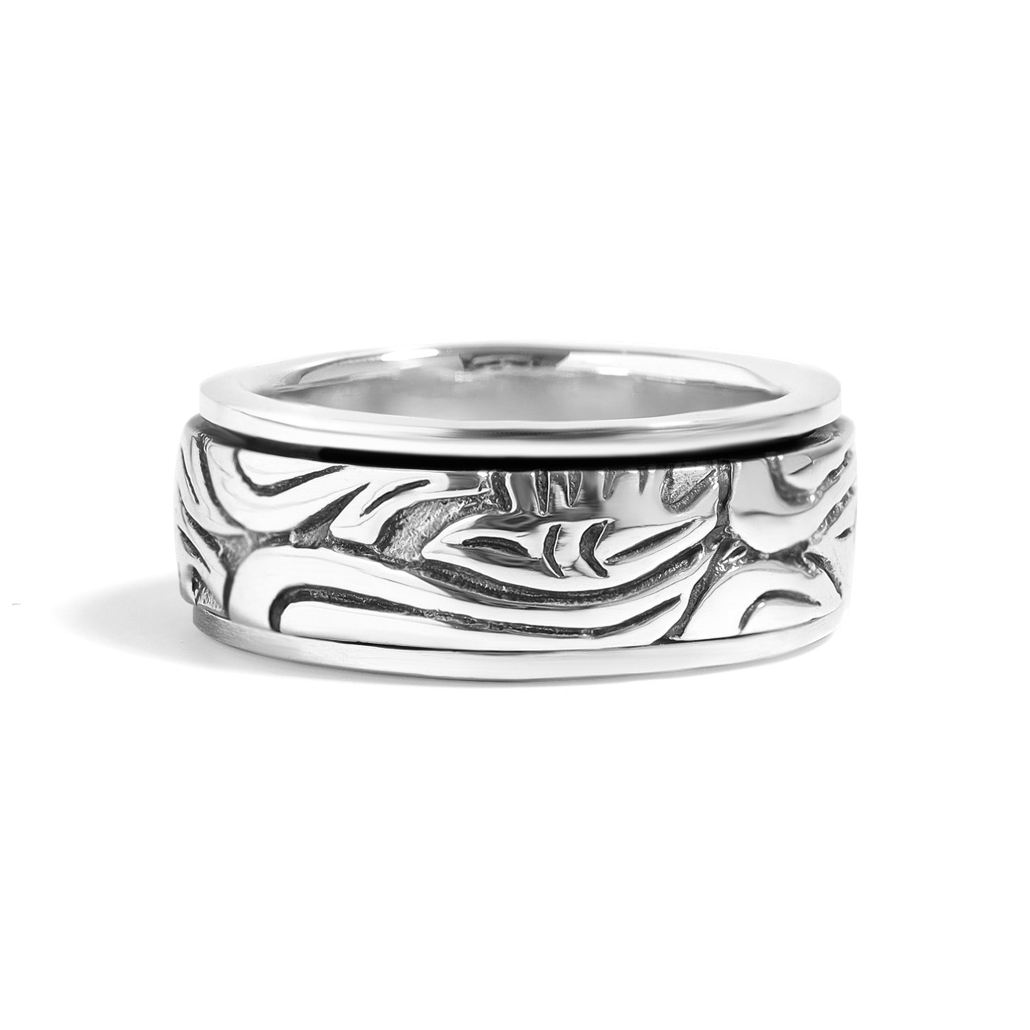 Sterling Silver Abstract Floral Spinner Ring / SSR0054、mySite、dreamappss